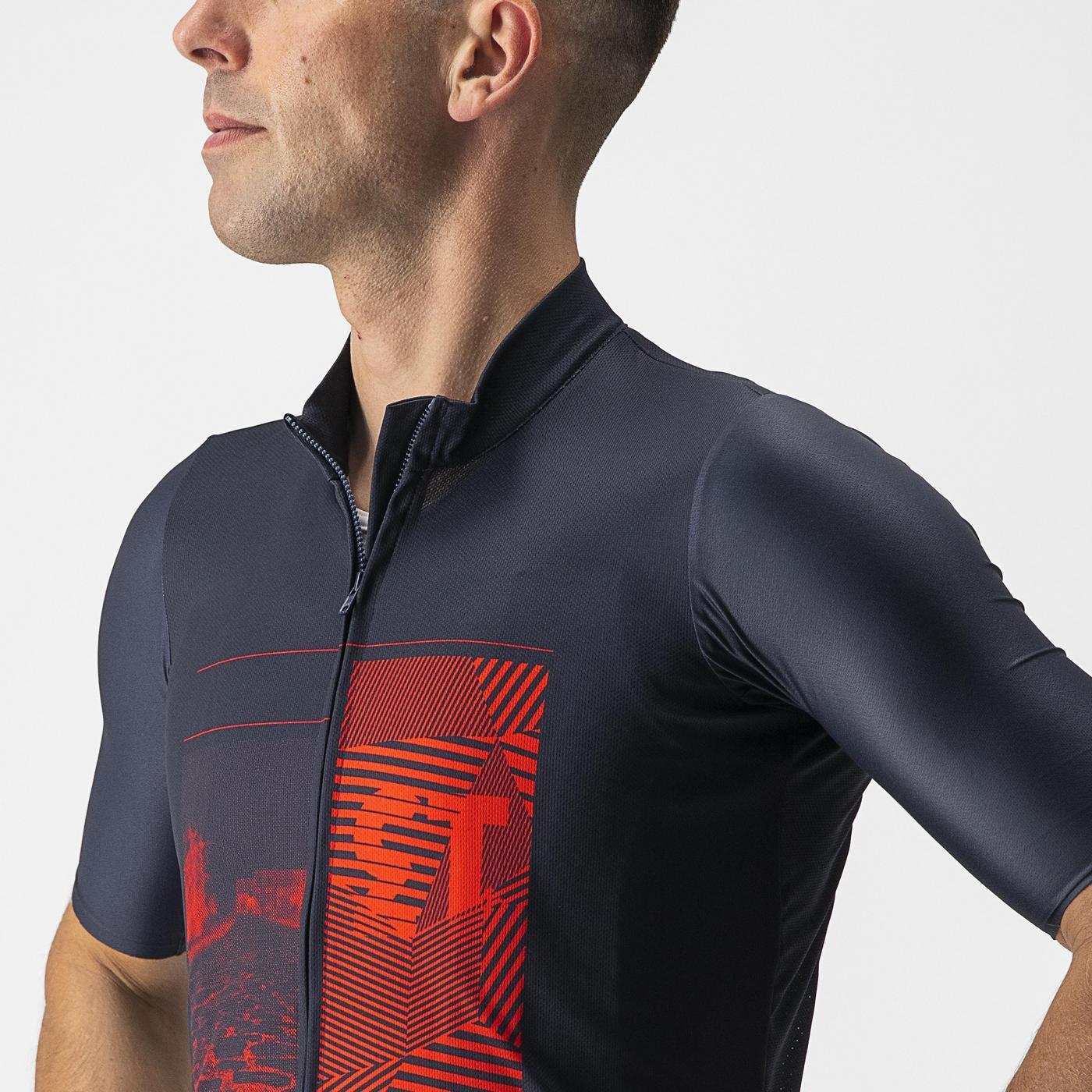 Maillot CASTELLI 13 SCREEN Manches Courtes Bleu/Rouge - Image 6