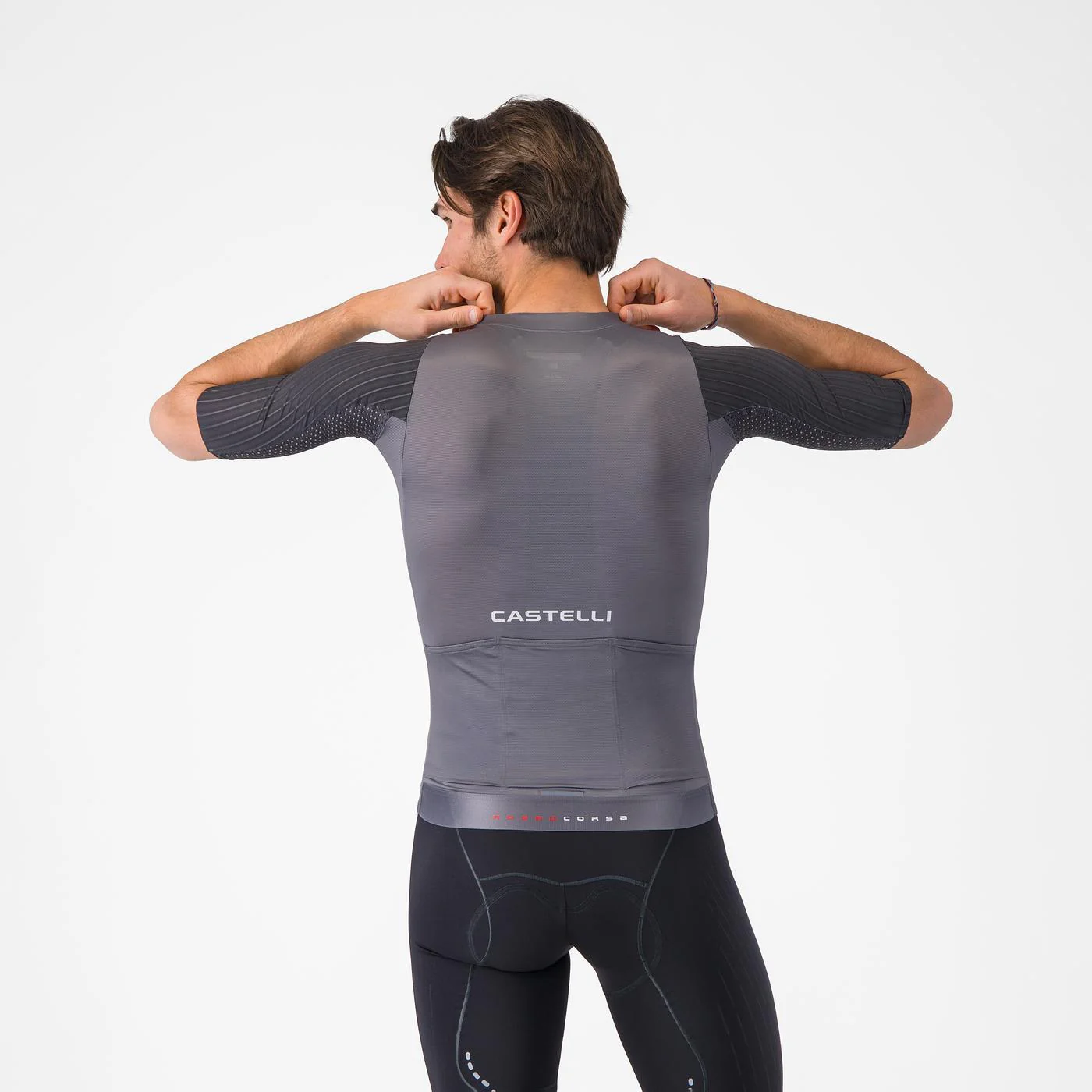 Maillot CASTELLI AERO RACE 8S Manches Courtes Gris - Image 2