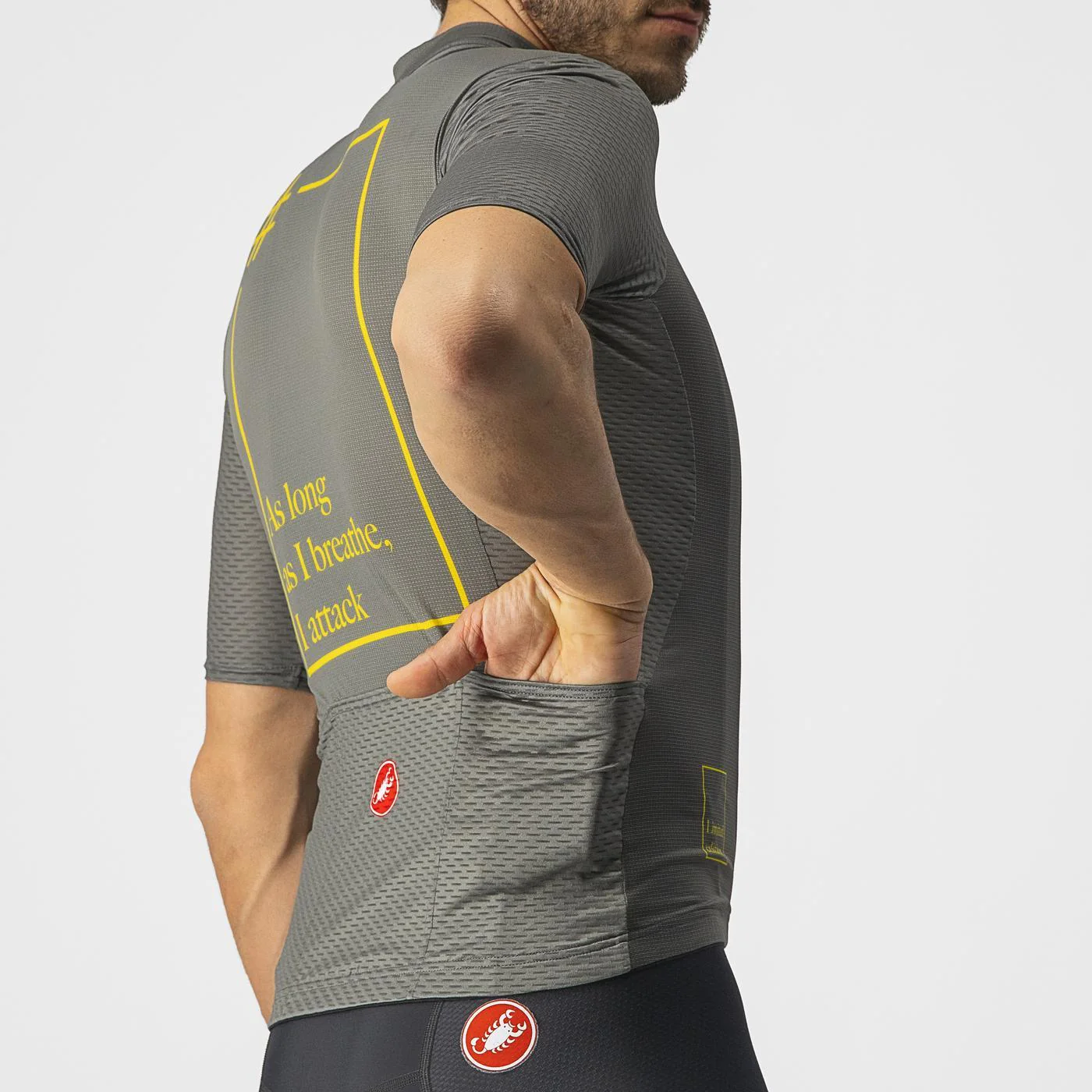Maillot CASTELLI BREATHE ATTACK Manches Courtes Gris/Vert - Image 3