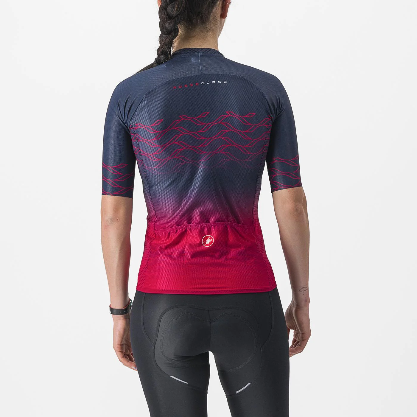 Maillot CASTELLI CLIMBER'S 2.0 W Femme Manches Courtes Marine/Rose - Image 2