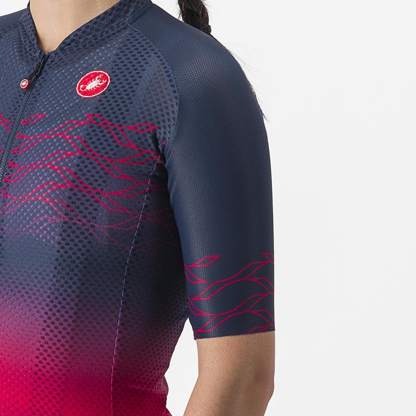 Maillot CASTELLI CLIMBER'S 2.0 W Femme Manches Courtes Marine/Rose - Image 5