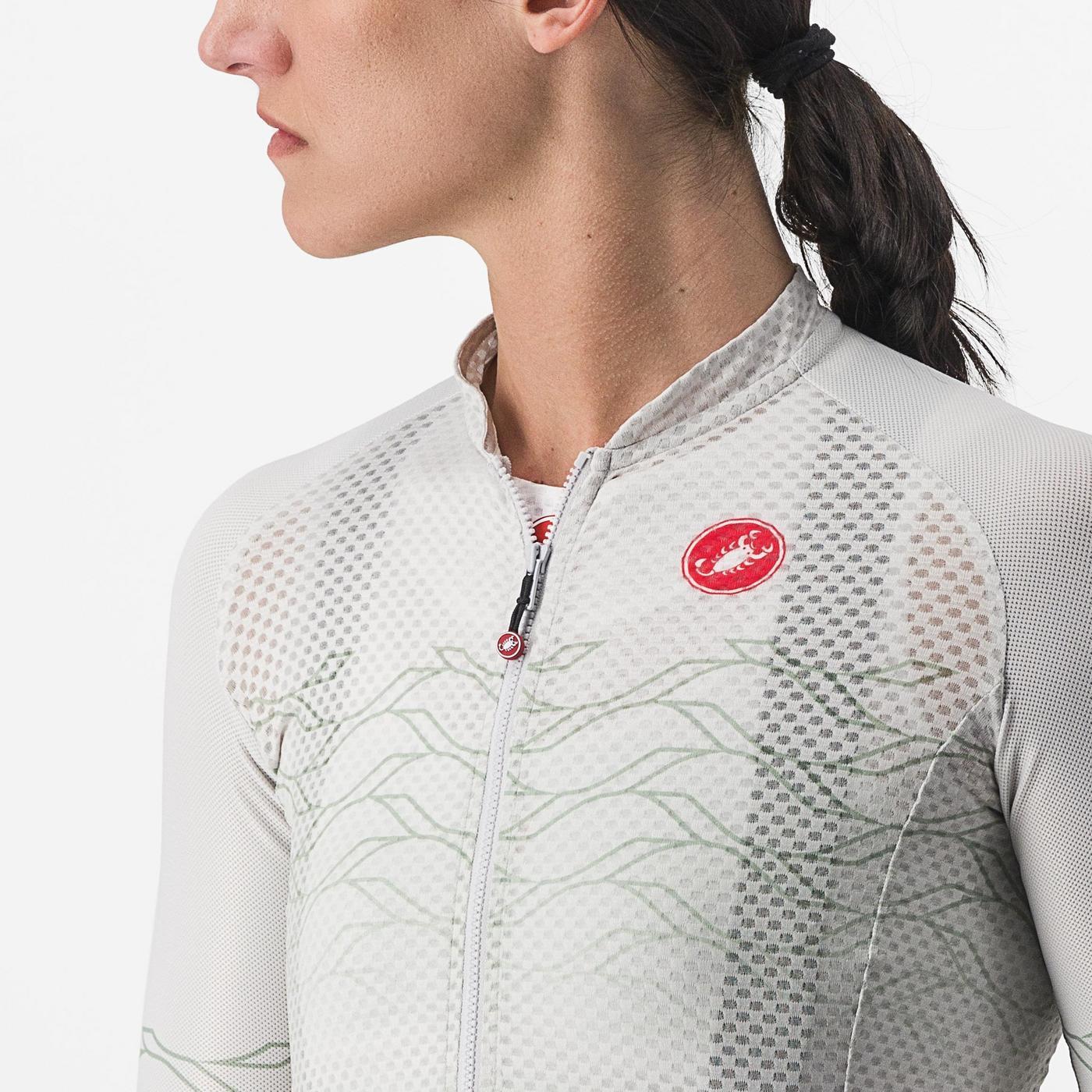 Maillot CASTELLI CLIMBER'S 2.0 W Femme Manches Courtes Gris/Vert - Image 5
