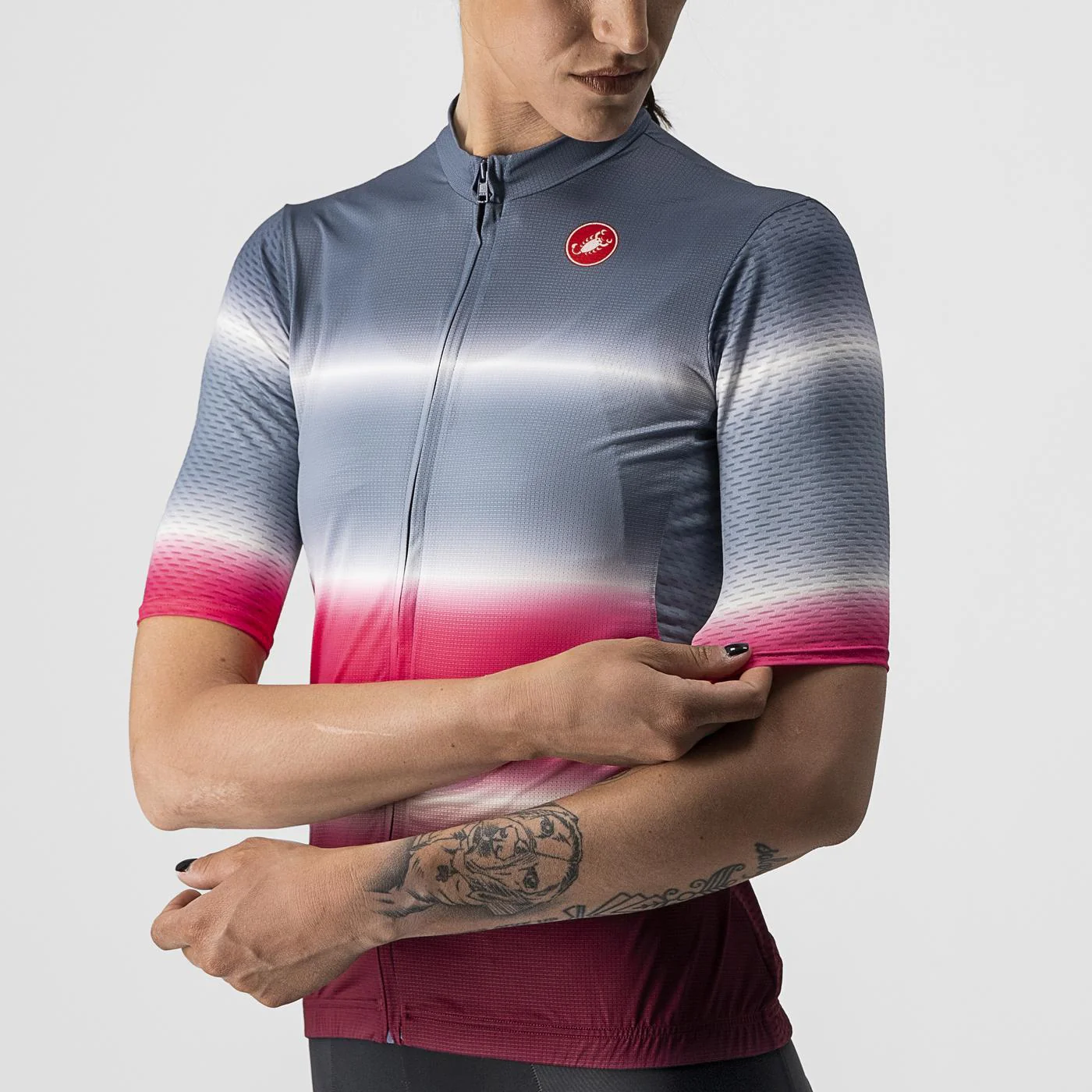 Maillot CASTELLI DOLCE Femme Manches Courtes Bleu/Bordeaux - Image 3
