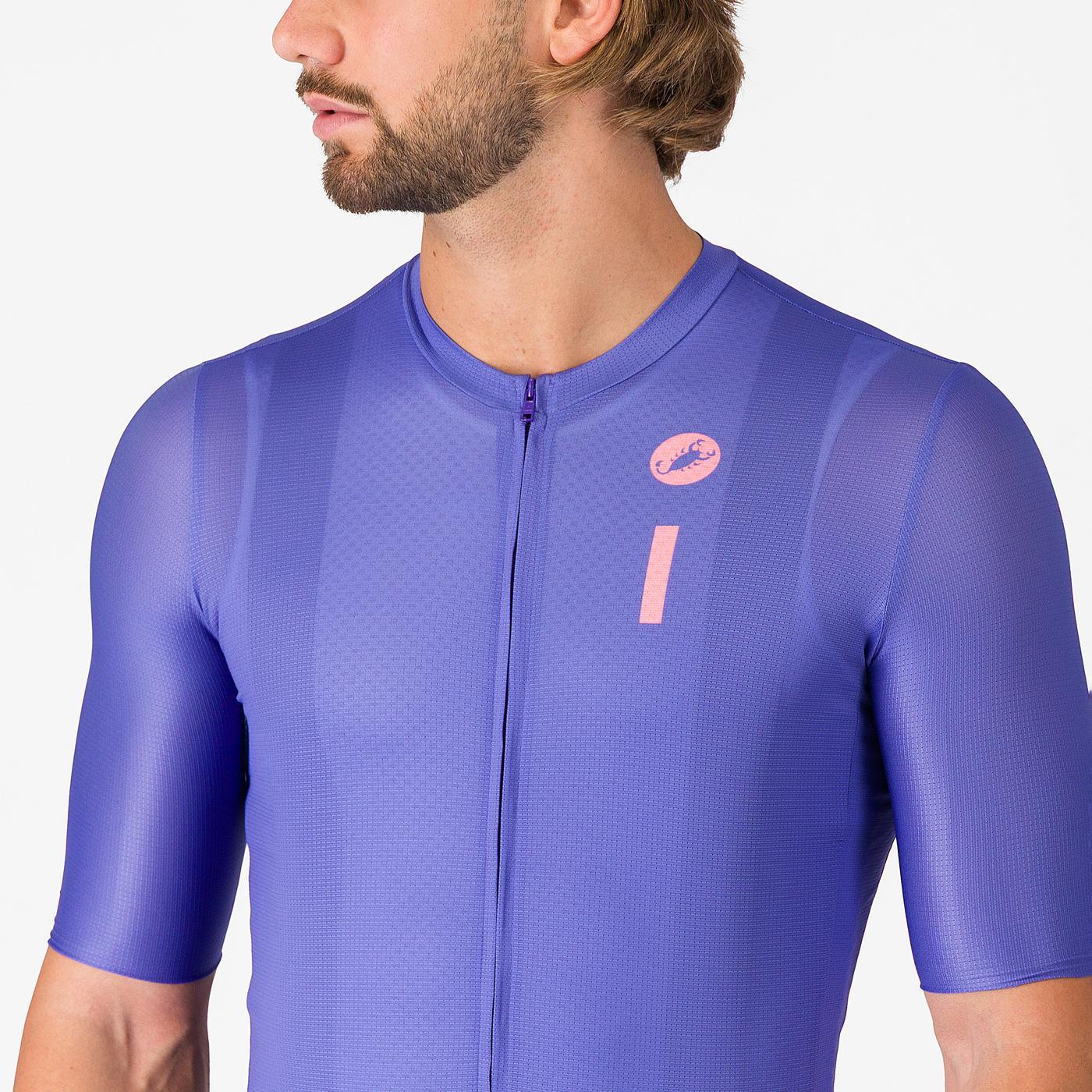 Maillot CASTELLI DRITTONE LOGO Manches Courtes Violet - Image 3
