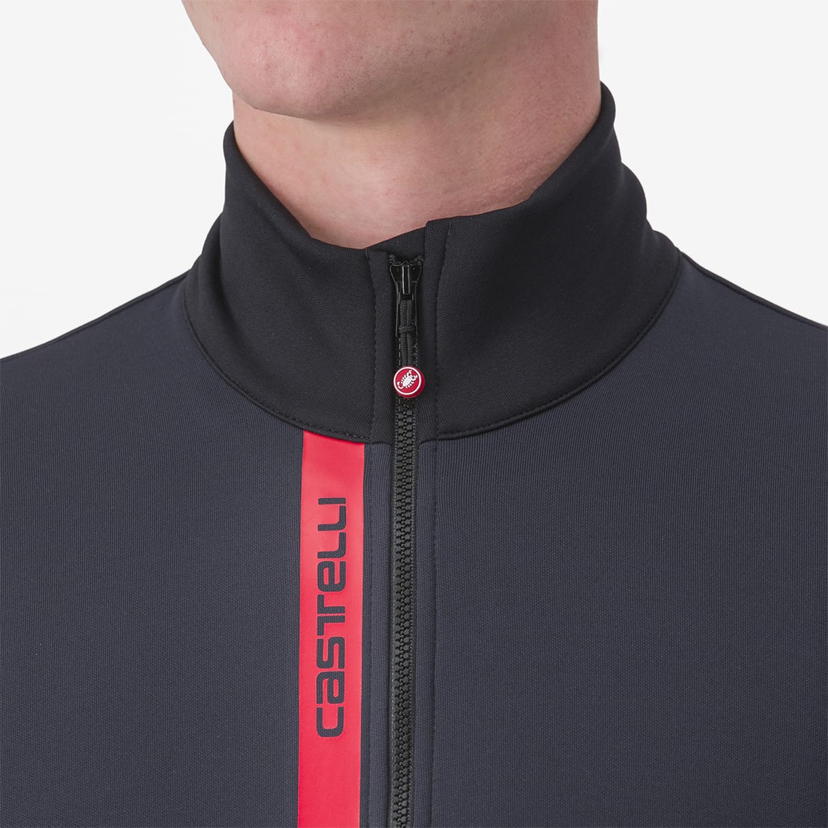 Maillot CASTELLI ENTRATA THERMAL Manches Longues Noir/Rouge - Image 4