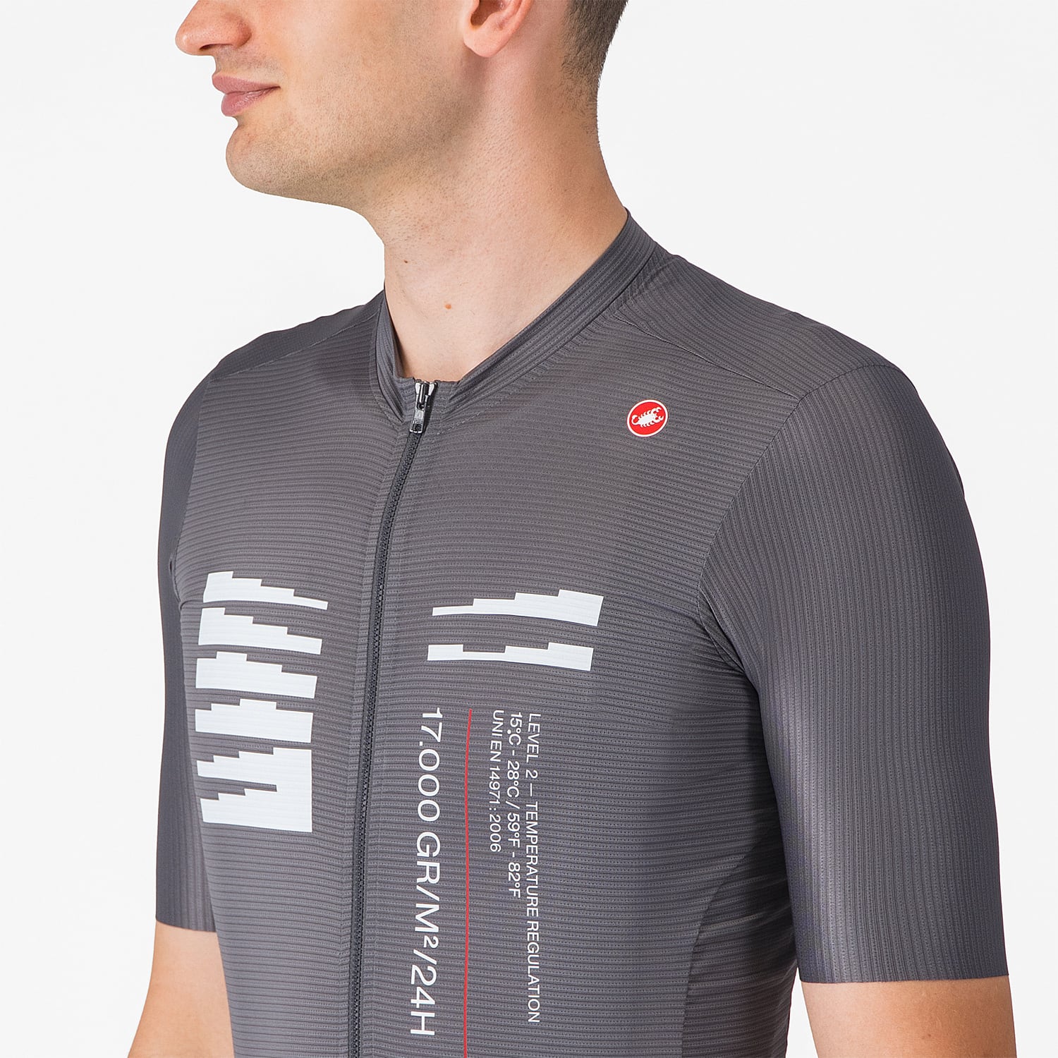 Maillot CASTELLI ESPRESSO R--A/D Manches Courtes Gris Fumé - Image 4