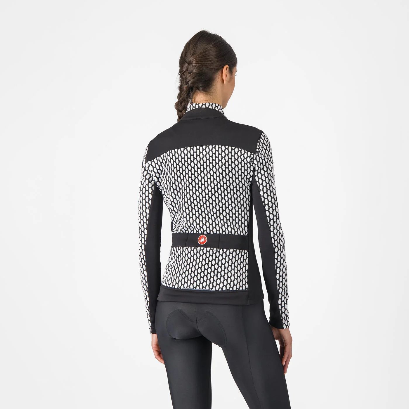 Maillot CASTELLI SFIDA 2 Femme Manches Longues Noir/Blanc - Image 2