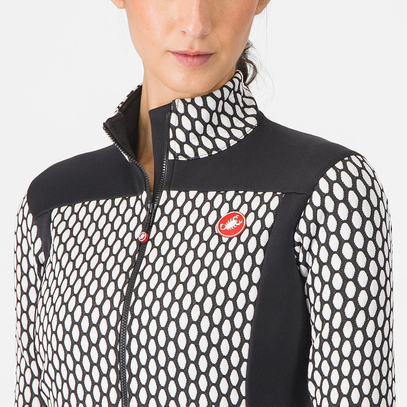 Maillot CASTELLI SFIDA 2 Femme Manches Longues Noir/Blanc - Image 4