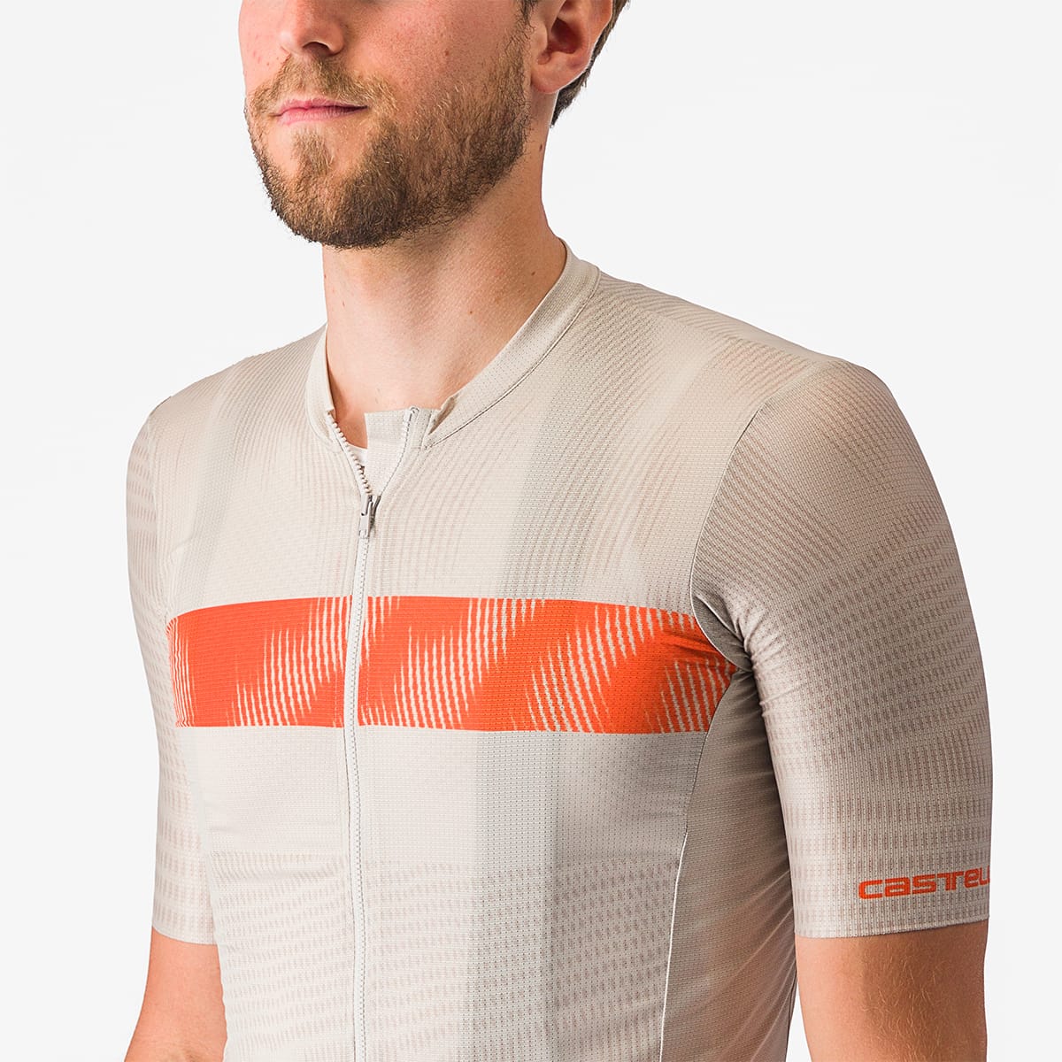Maillot CASTELLI UNLIMITED ENDURANCE Manches Courtes Gris/Orange - Image 5
