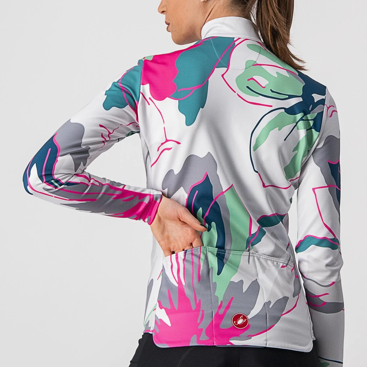 Maillot CASTELLI UNLIMITED THERMAL Femme Manches Longues Gris/Bleu - Image 3