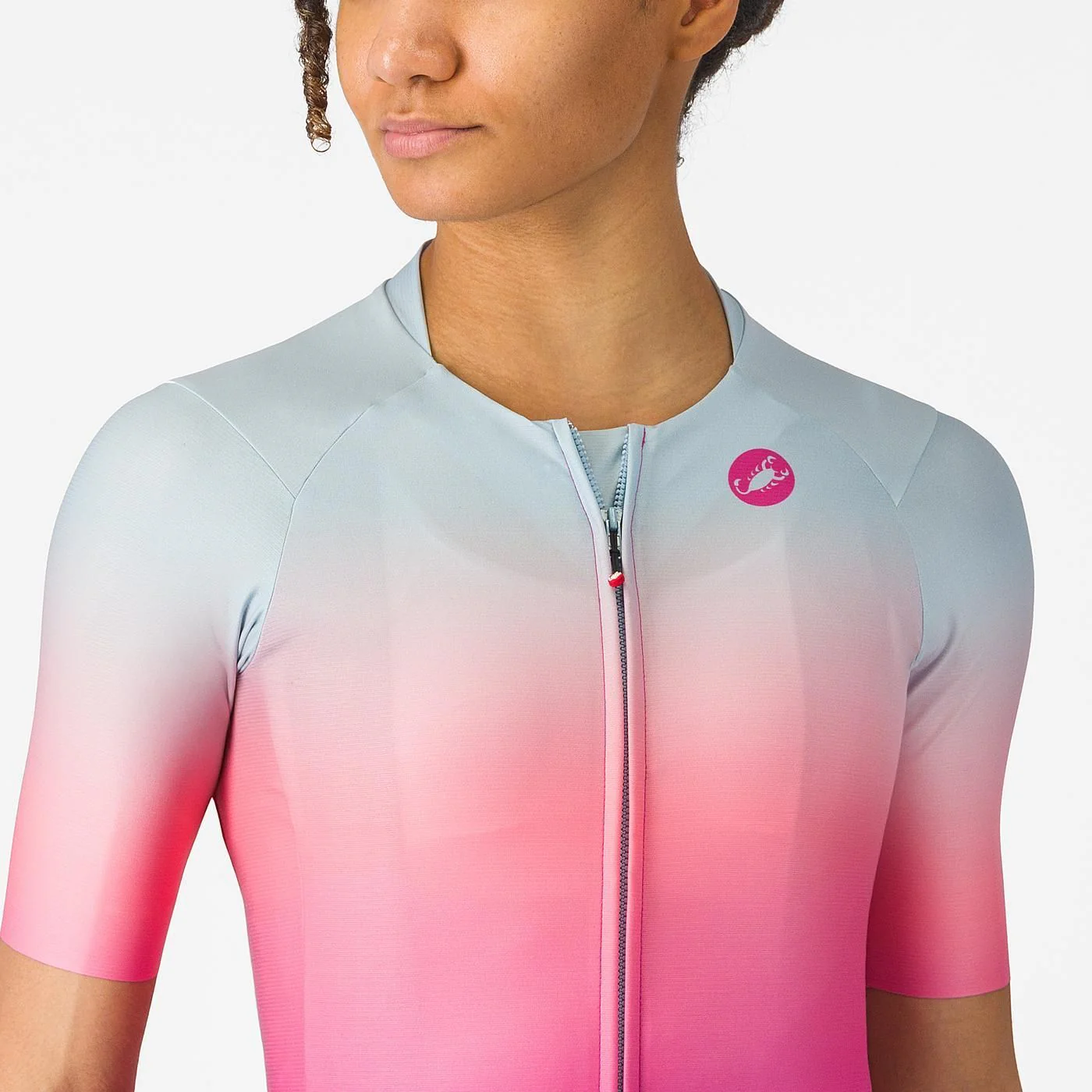 Maillot CASTELLI UPF Femme Manches Courtes Rose - Image 3