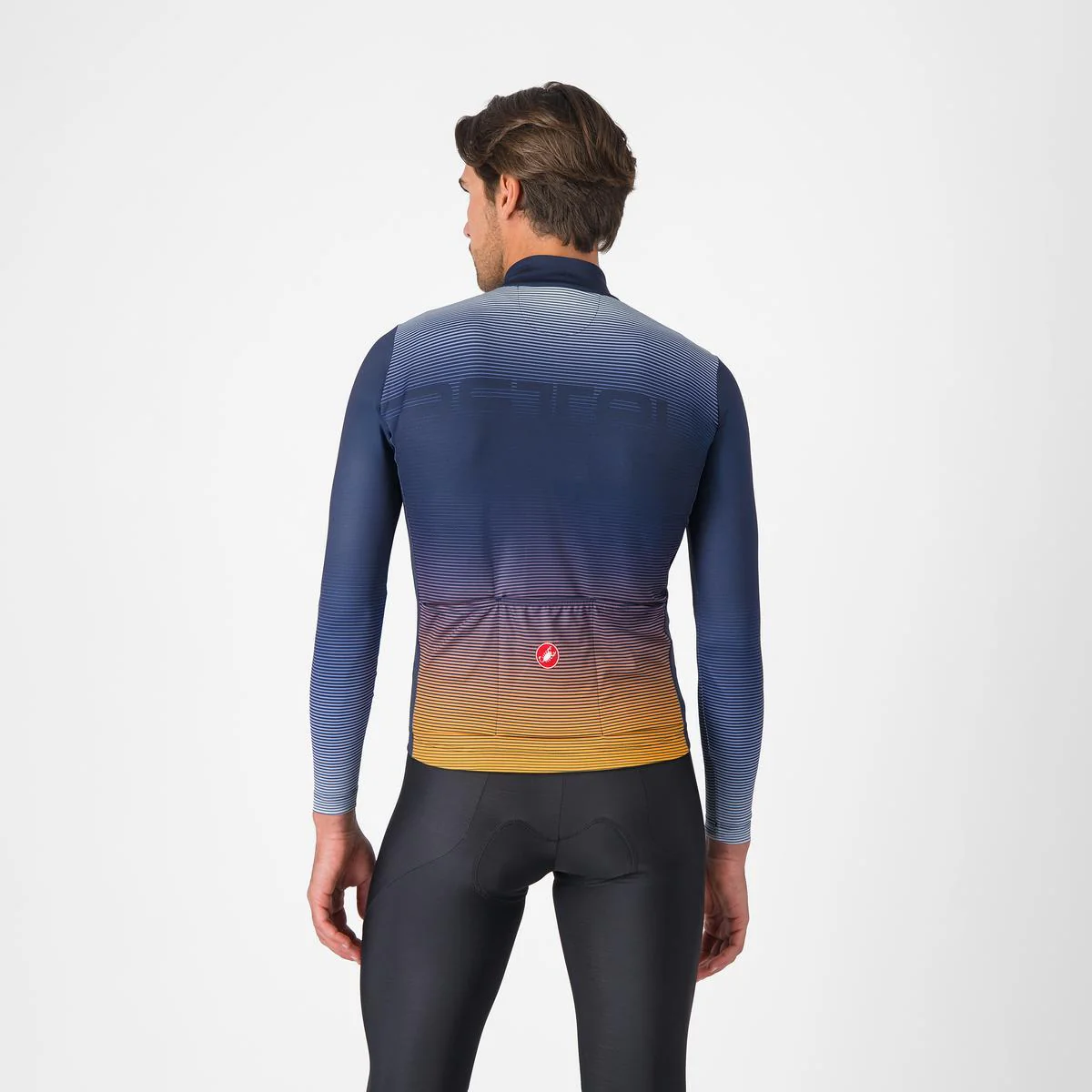 Maillot CASTELLLI APICE THERMAL Manches Longues Bleu/Orange - Image 2