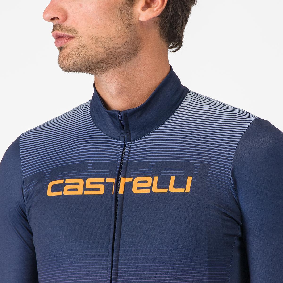 Maillot CASTELLLI APICE THERMAL Manches Longues Bleu/Orange - Image 3