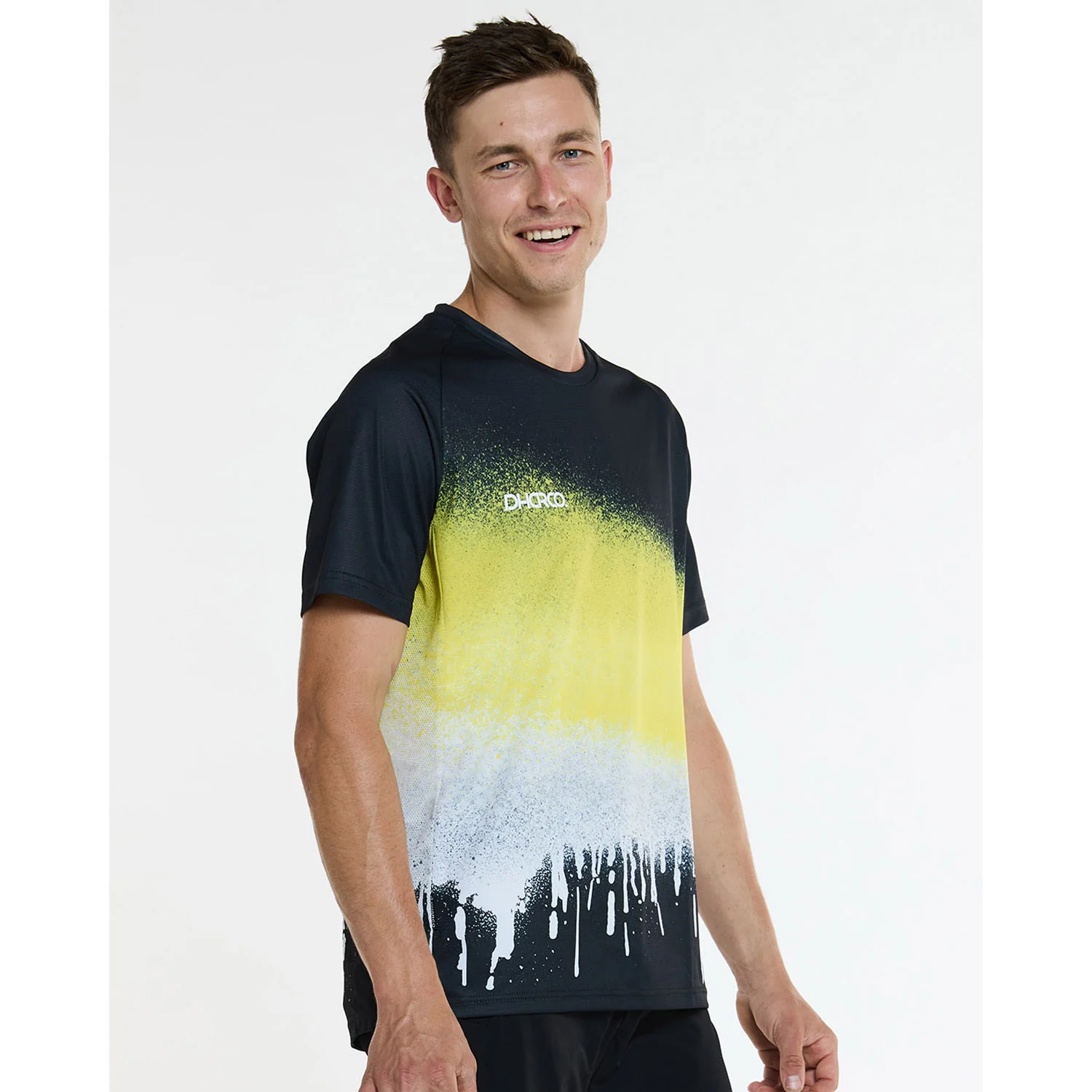 Maillot DHARCO ACID RAIN Manches Courtes Noir/Jaune - Image 3