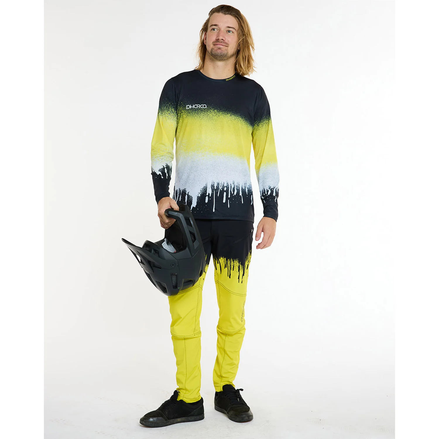 Maillot DHARCO RACE ACID RAIN Manches Longues Noir/Jaune - Image 3