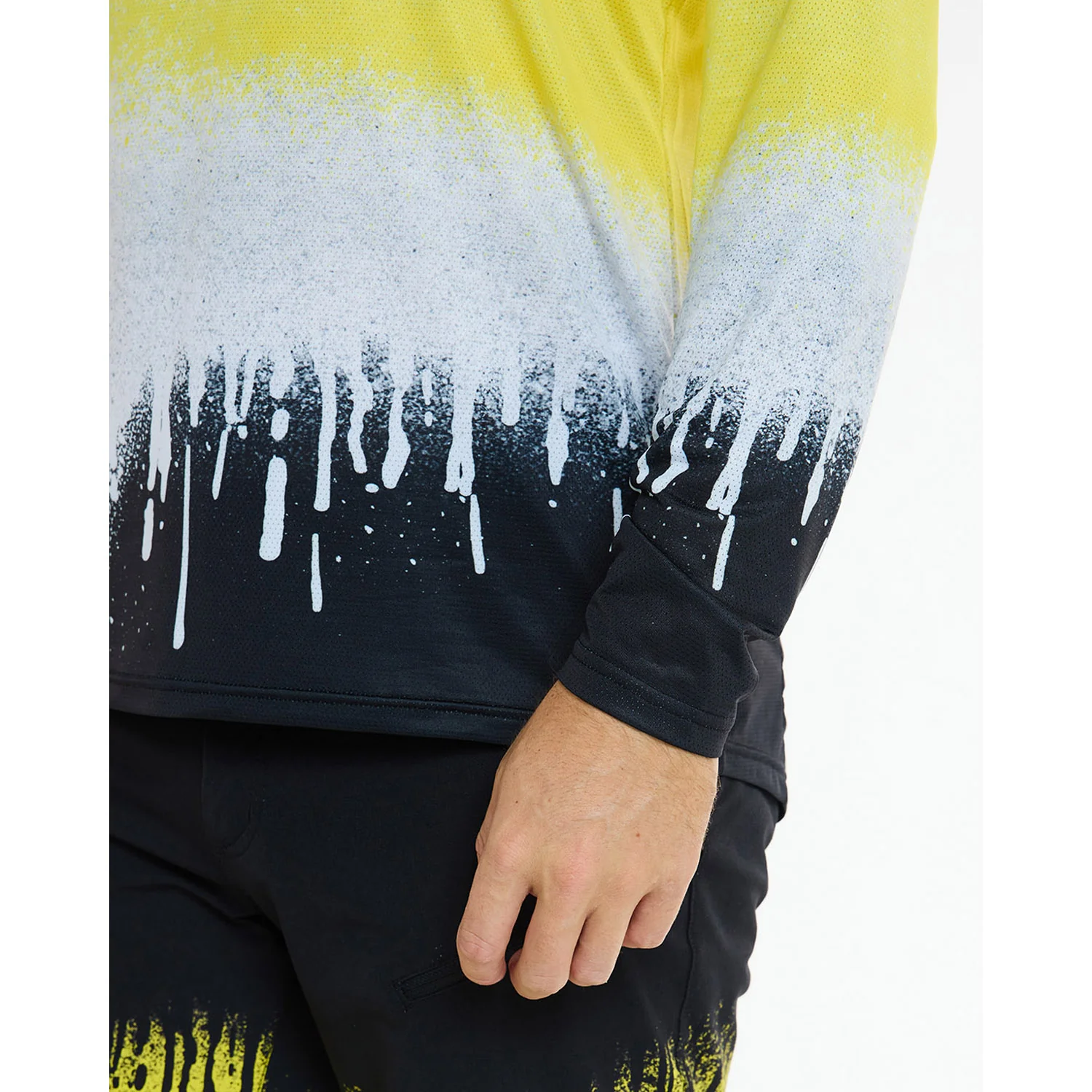Maillot DHARCO RACE ACID RAIN Manches Longues Noir/Jaune - Image 4