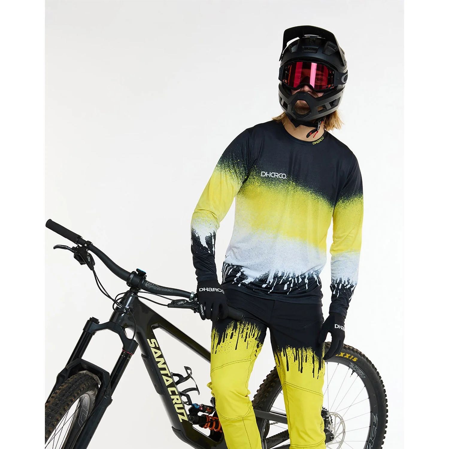 Maillot DHARCO RACE ACID RAIN Manches Longues Noir/Jaune - Image 6
