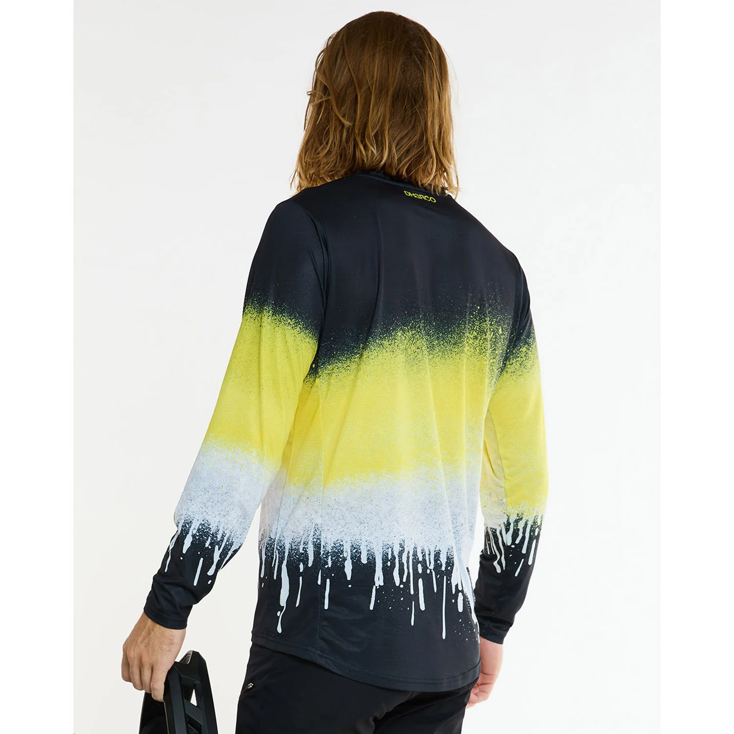 Maillot DHARCO RACE ACID RAIN Manches Longues Noir/Jaune - Image 7