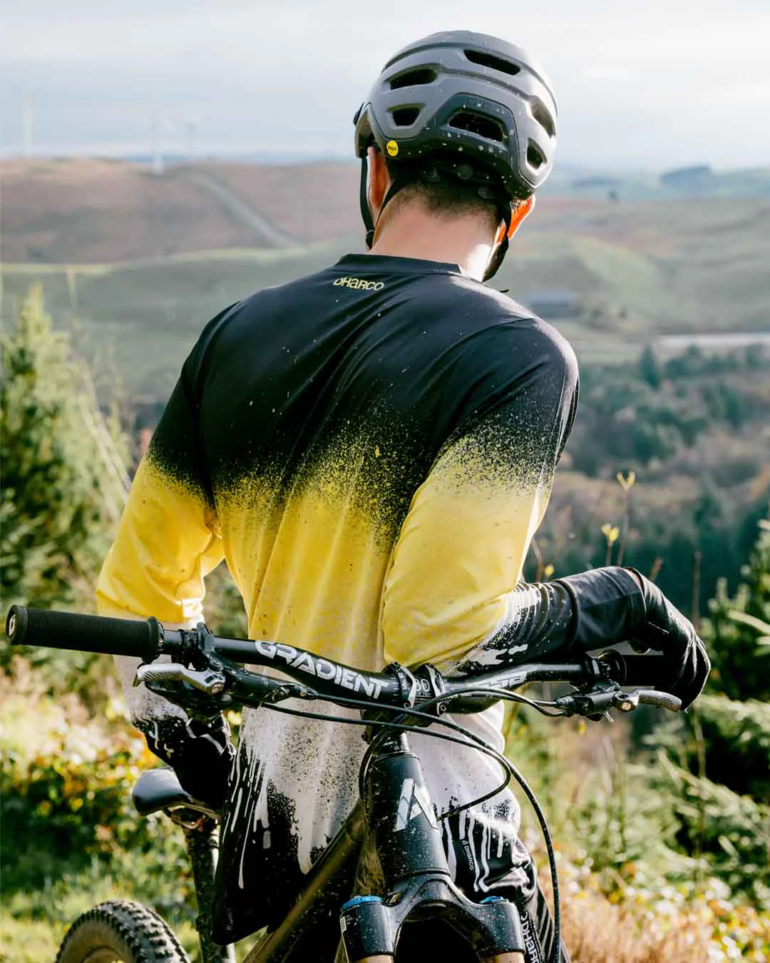 Maillot DHARCO RACE ACID RAIN Manches Longues Noir/Jaune - Image 8