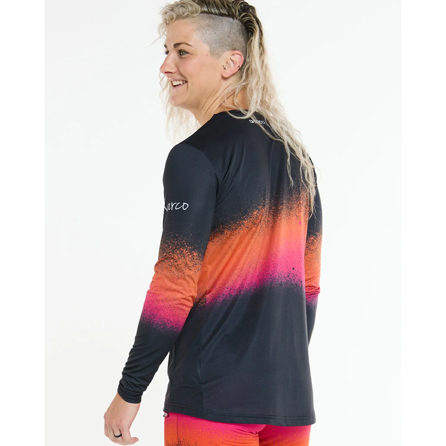 Maillot DHARCO RACE BLACK SNAKE Manches Longues Femme Noir/Orange - Image 2