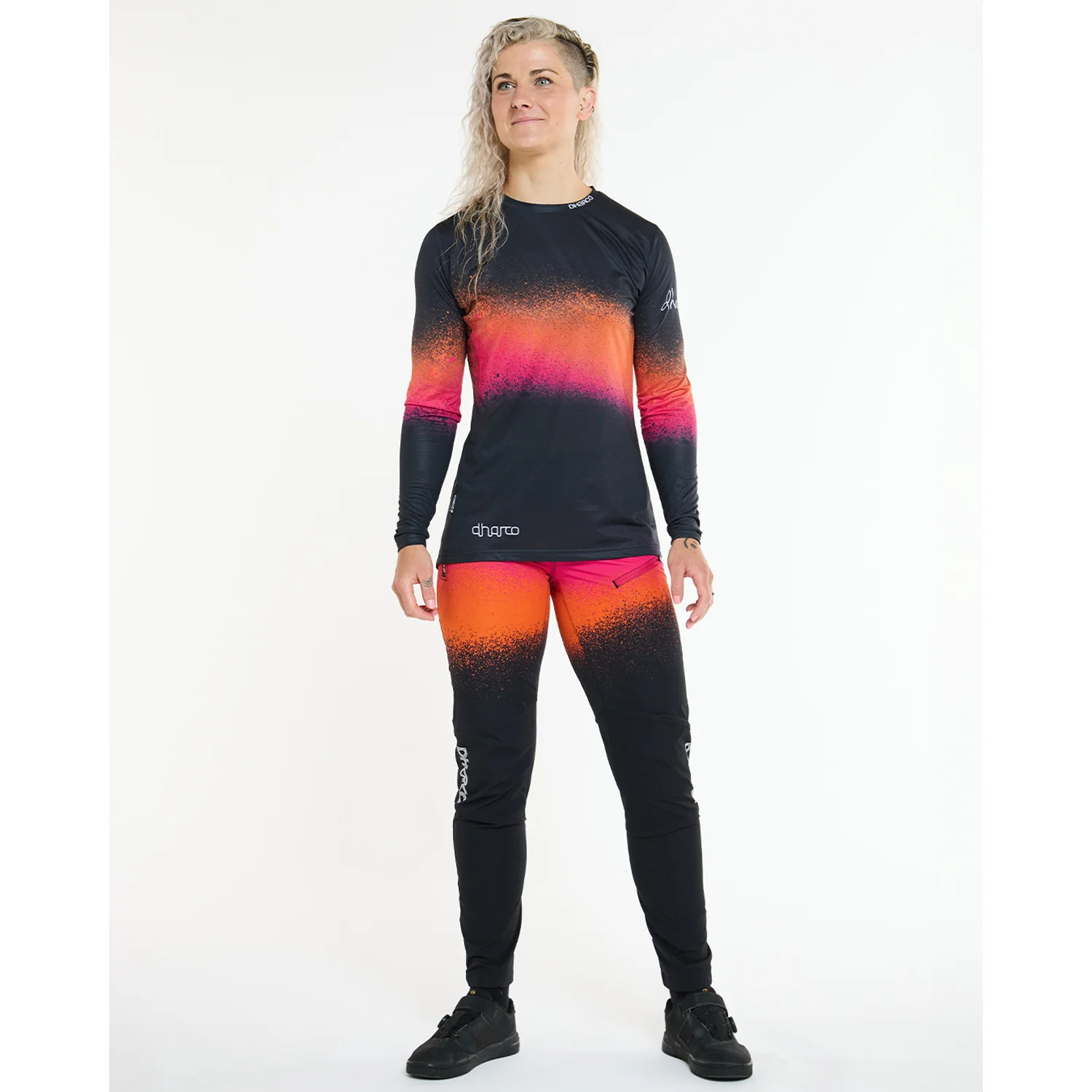 Maillot DHARCO RACE BLACK SNAKE Manches Longues Femme Noir/Orange - Image 4