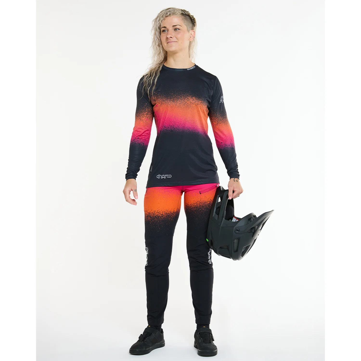Maillot DHARCO RACE BLACK SNAKE Manches Longues Femme Noir/Orange - Image 5