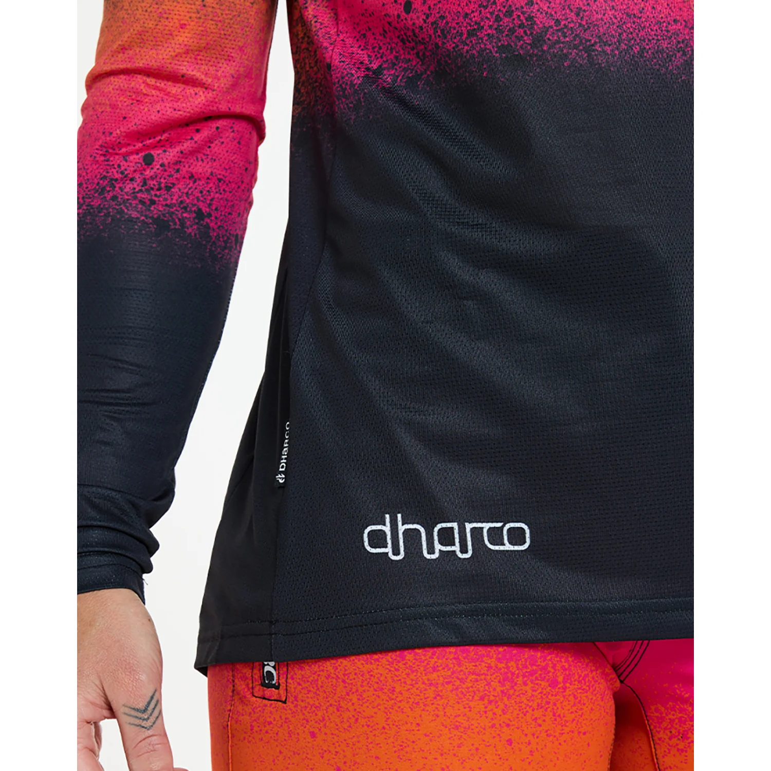 Maillot DHARCO RACE BLACK SNAKE Manches Longues Femme Noir/Orange - Image 7