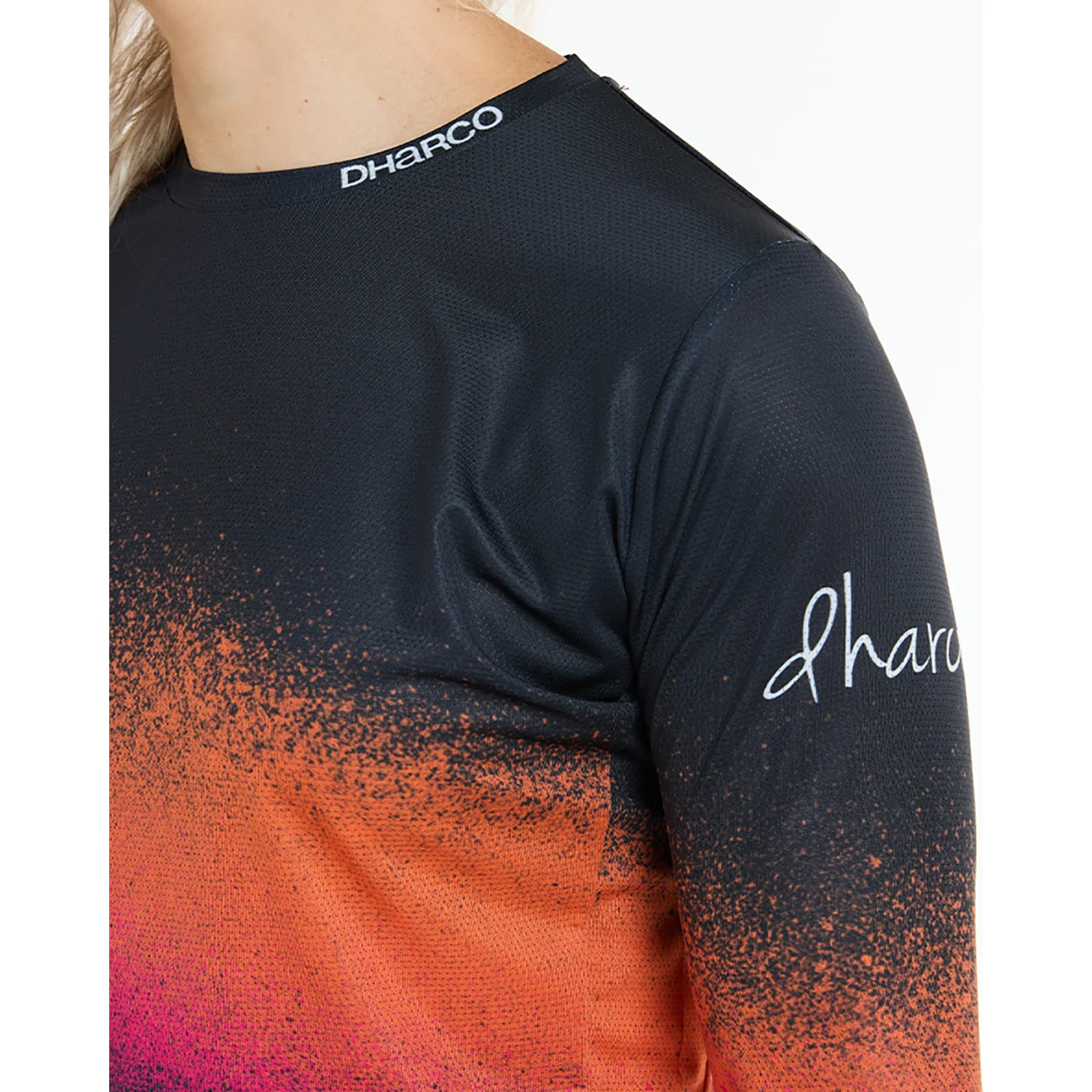 Maillot DHARCO RACE BLACK SNAKE Manches Longues Femme Noir/Orange - Image 8
