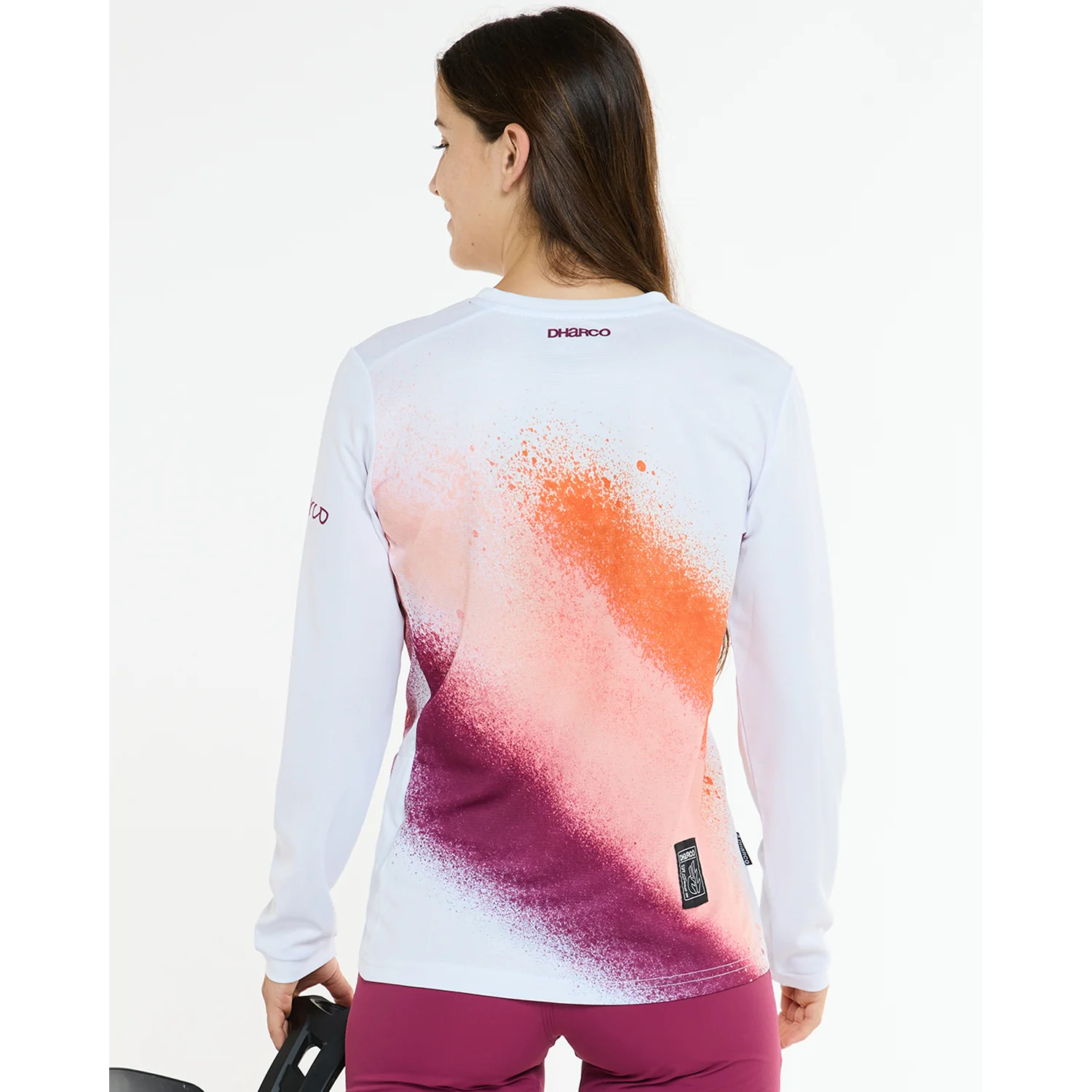 Maillot DHARCO GRAVITY FIREBIRD Manches Longues Femme Blanc/Orange - Image 2