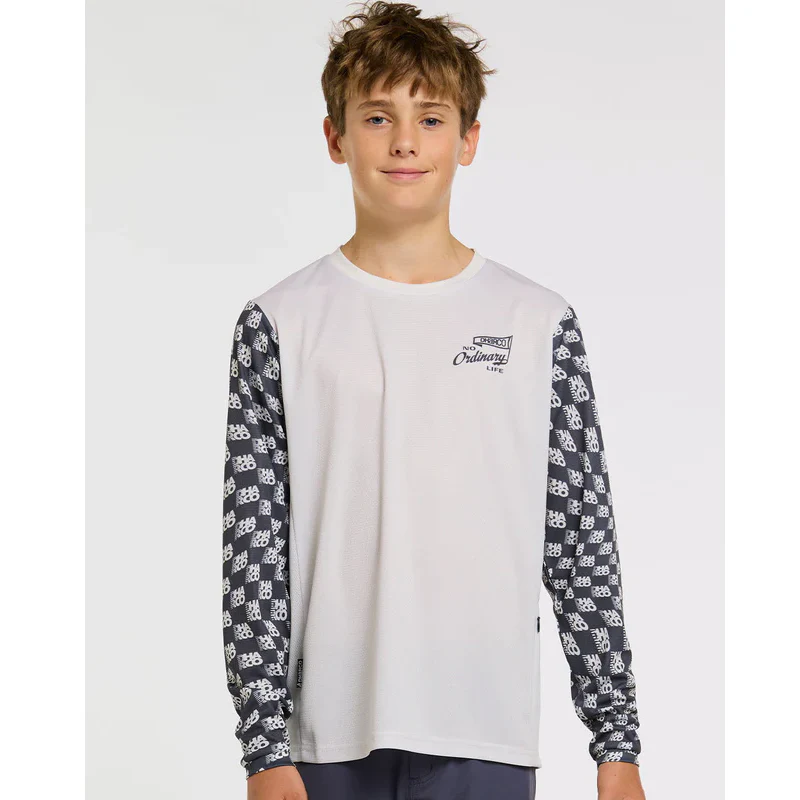 Maillot DHARCO GRAVITY OFFSET Junior Manches Longues Blanc/Noir