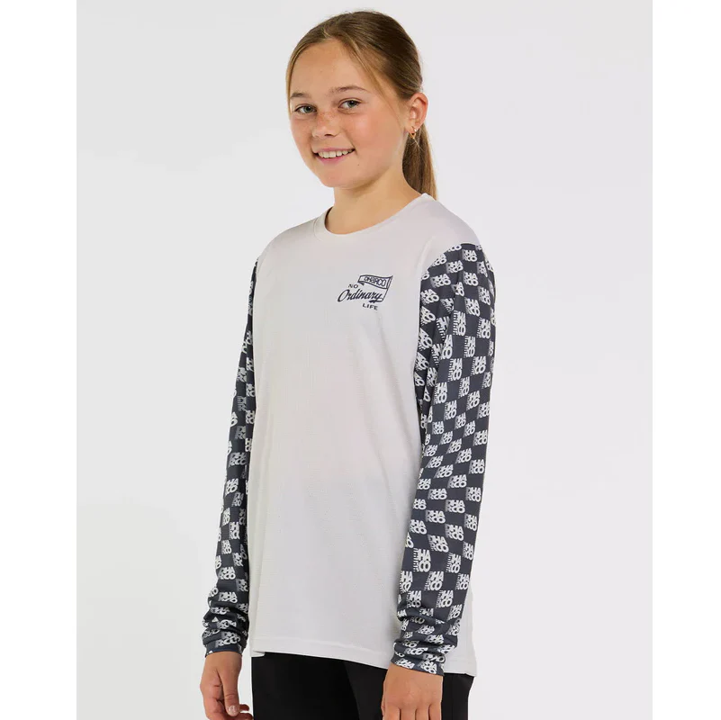 Maillot DHARCO GRAVITY OFFSET Junior Manches Longues Blanc/Noir - Image 2