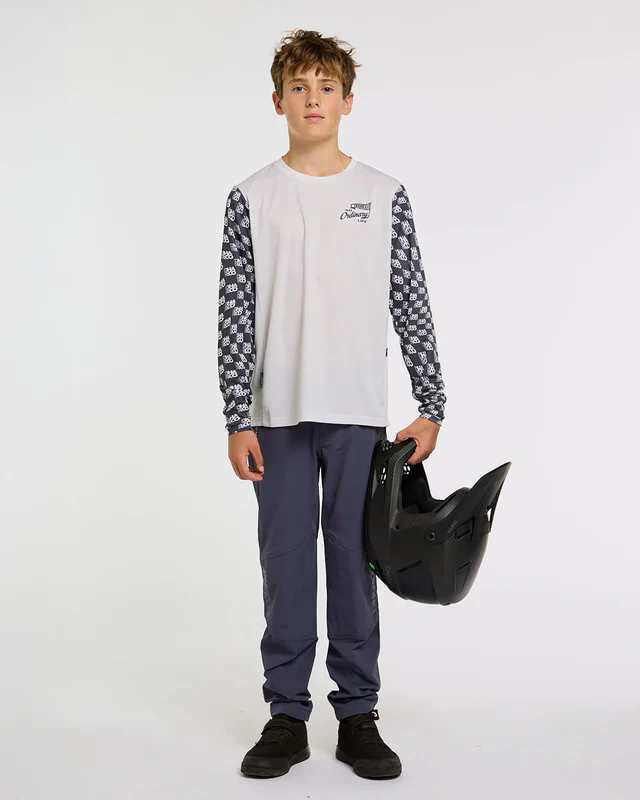 Maillot DHARCO GRAVITY OFFSET Junior Manches Longues Blanc/Noir - Image 4