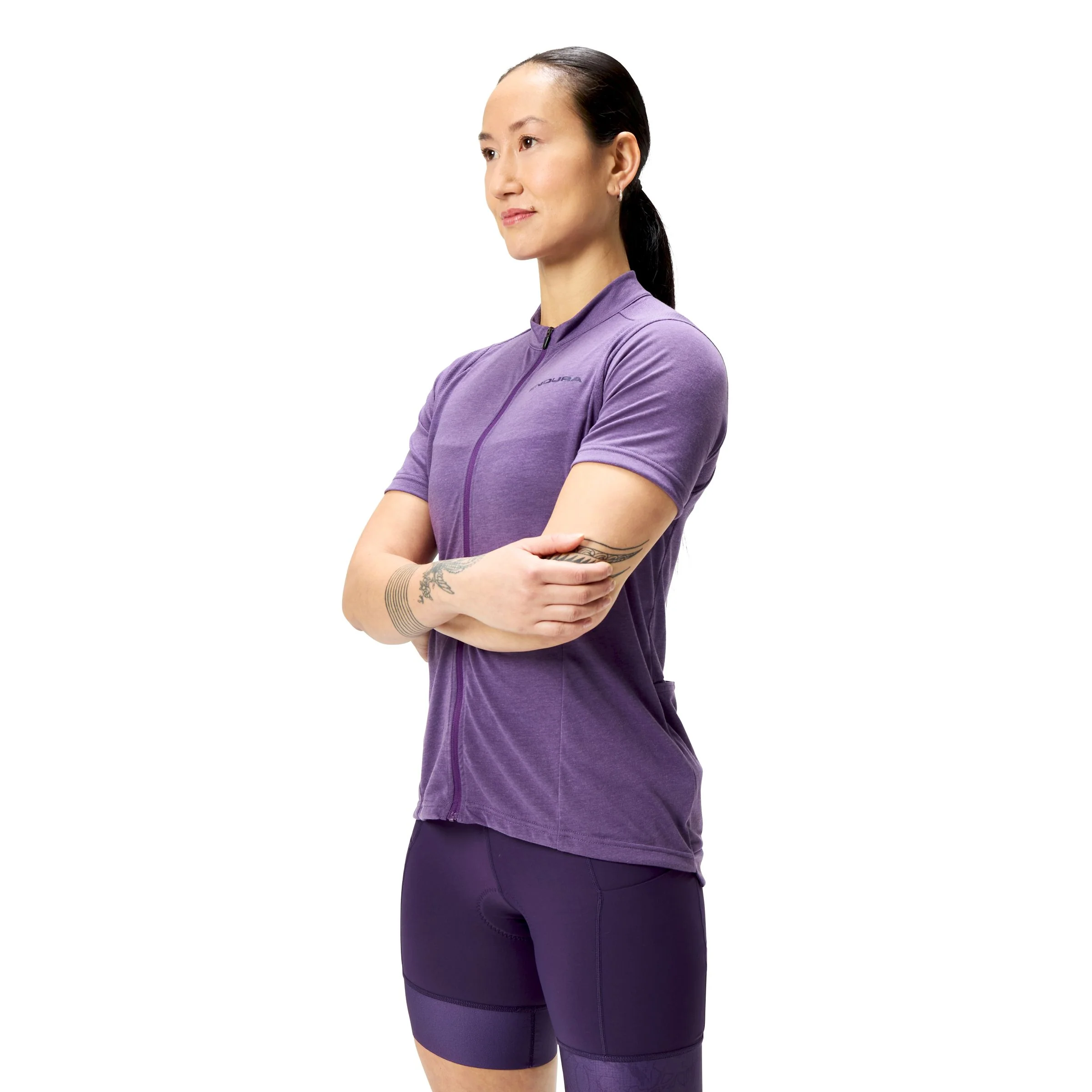 Maillot ENDURA LOOP ZIPPED Manches Courtes Femme Violet - Image 3