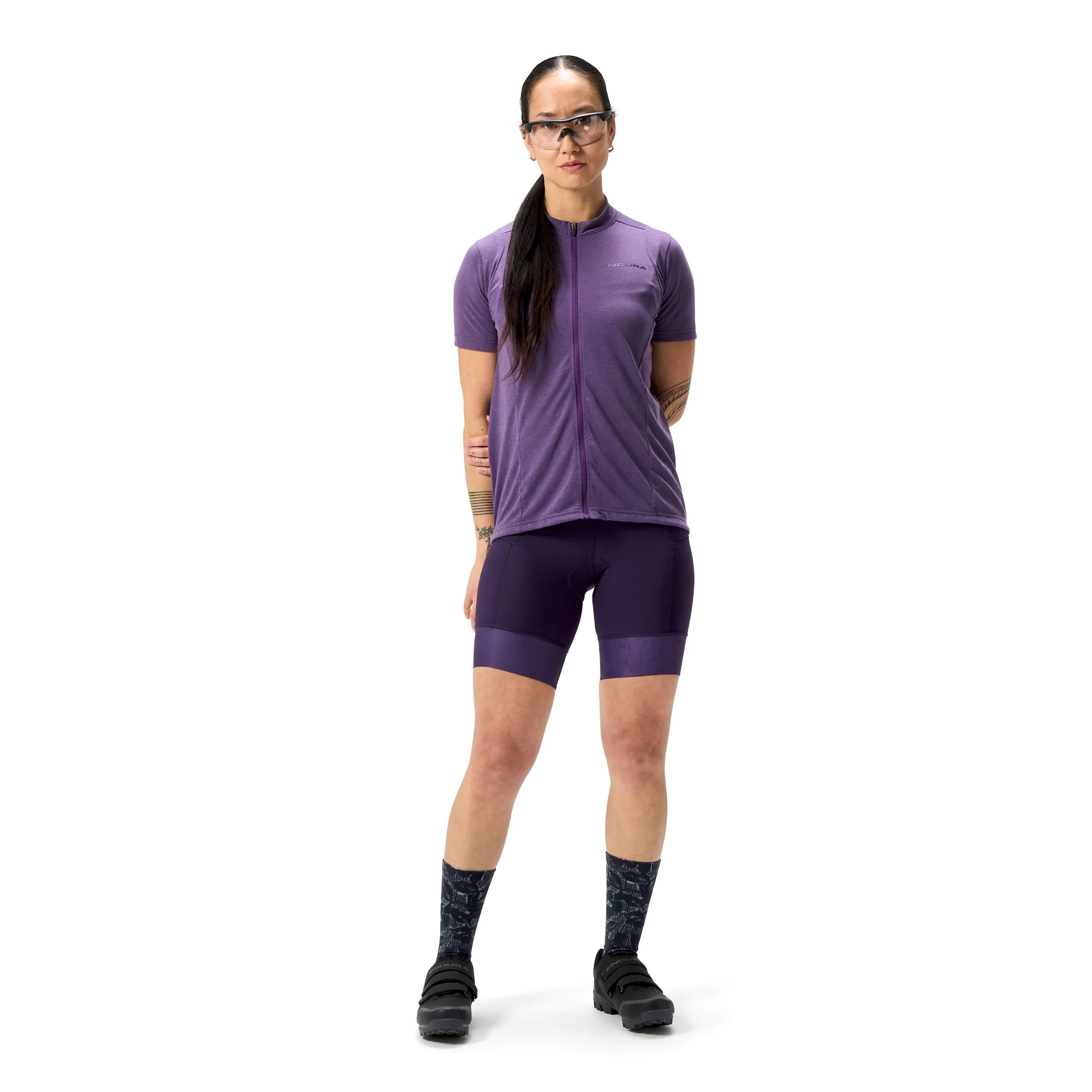 Maillot ENDURA LOOP ZIPPED Manches Courtes Femme Violet - Image 4
