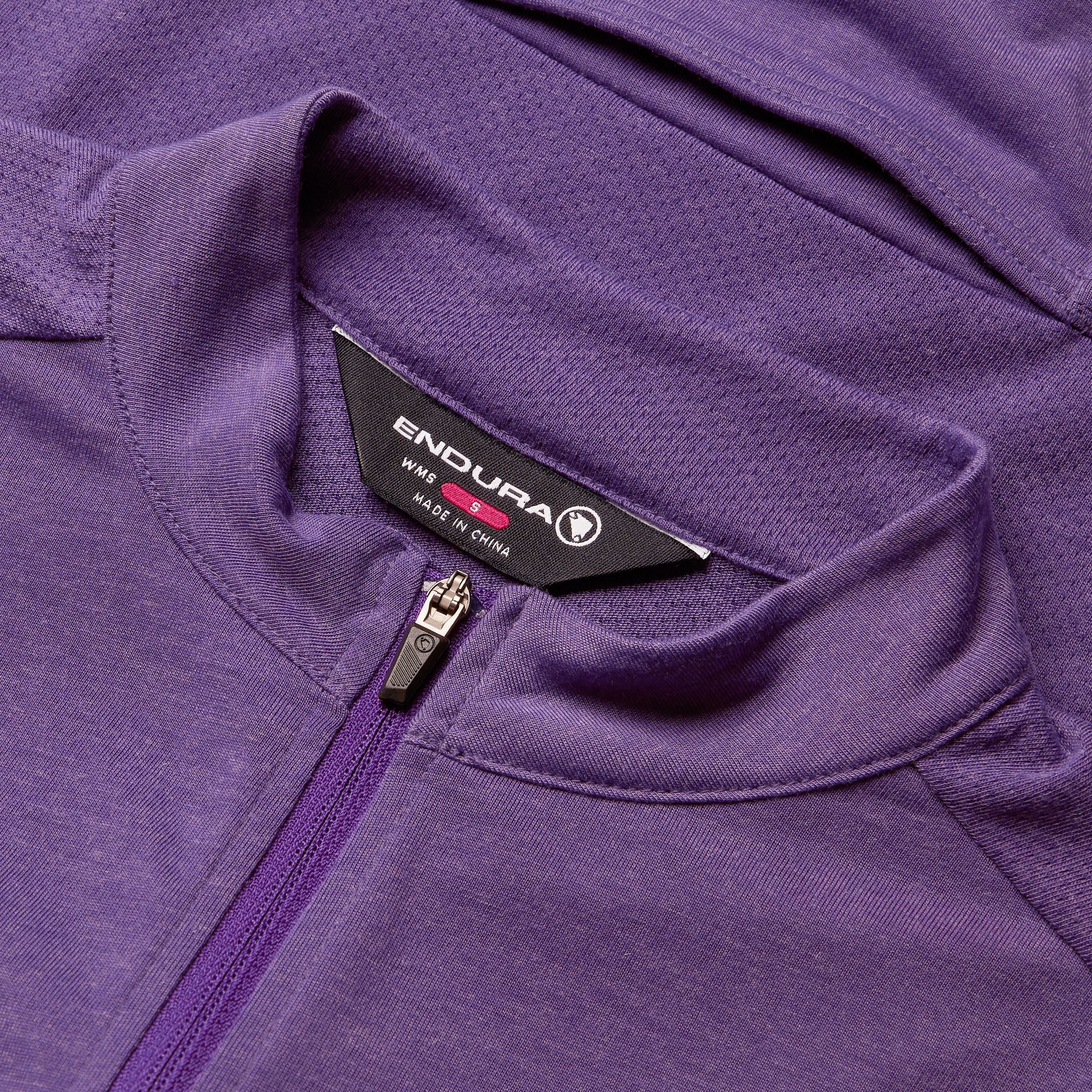 Maillot ENDURA LOOP ZIPPED Manches Courtes Femme Violet - Image 8