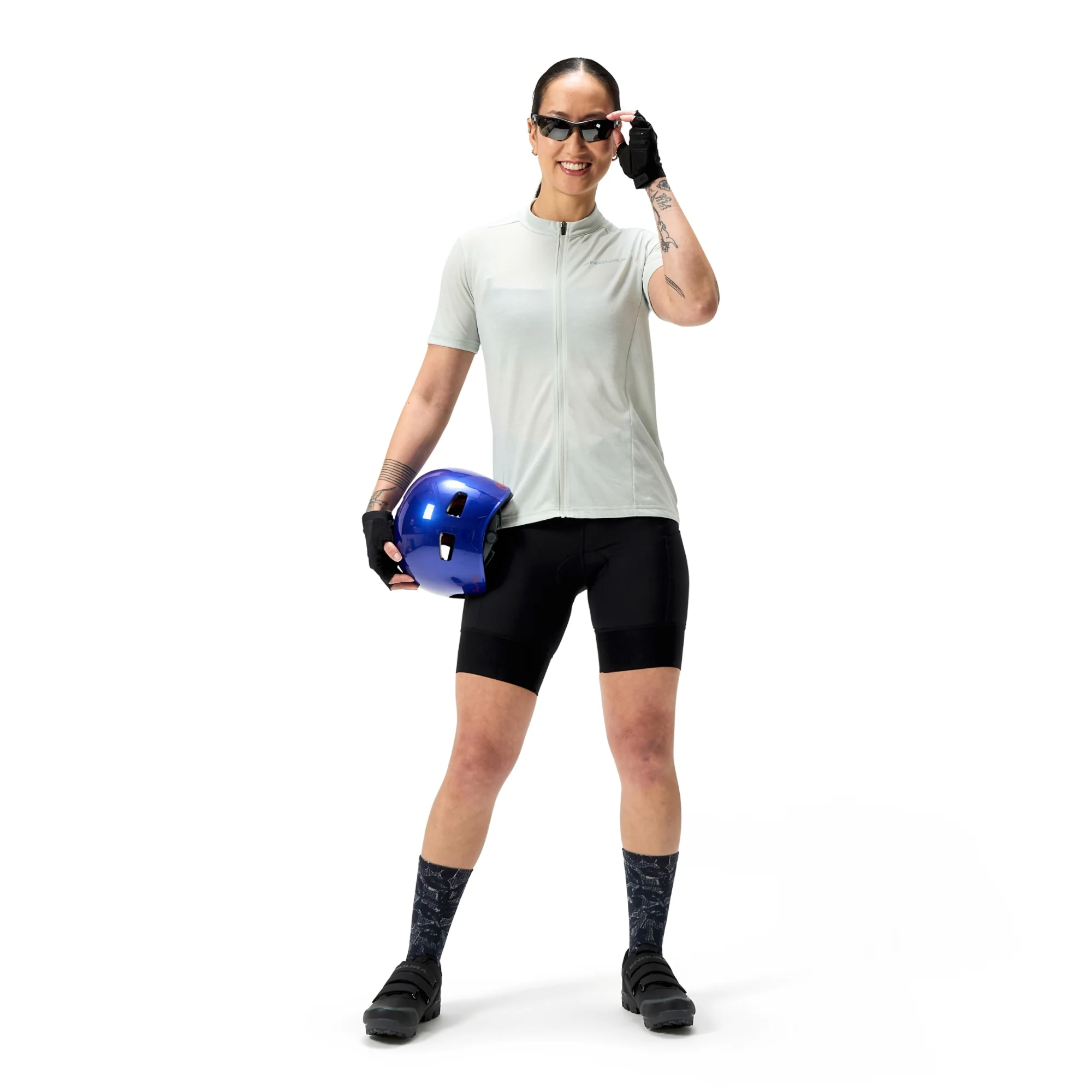Maillot ENDURA LOOP ZIPPED Manches Courtes Femme Gris - Image 3