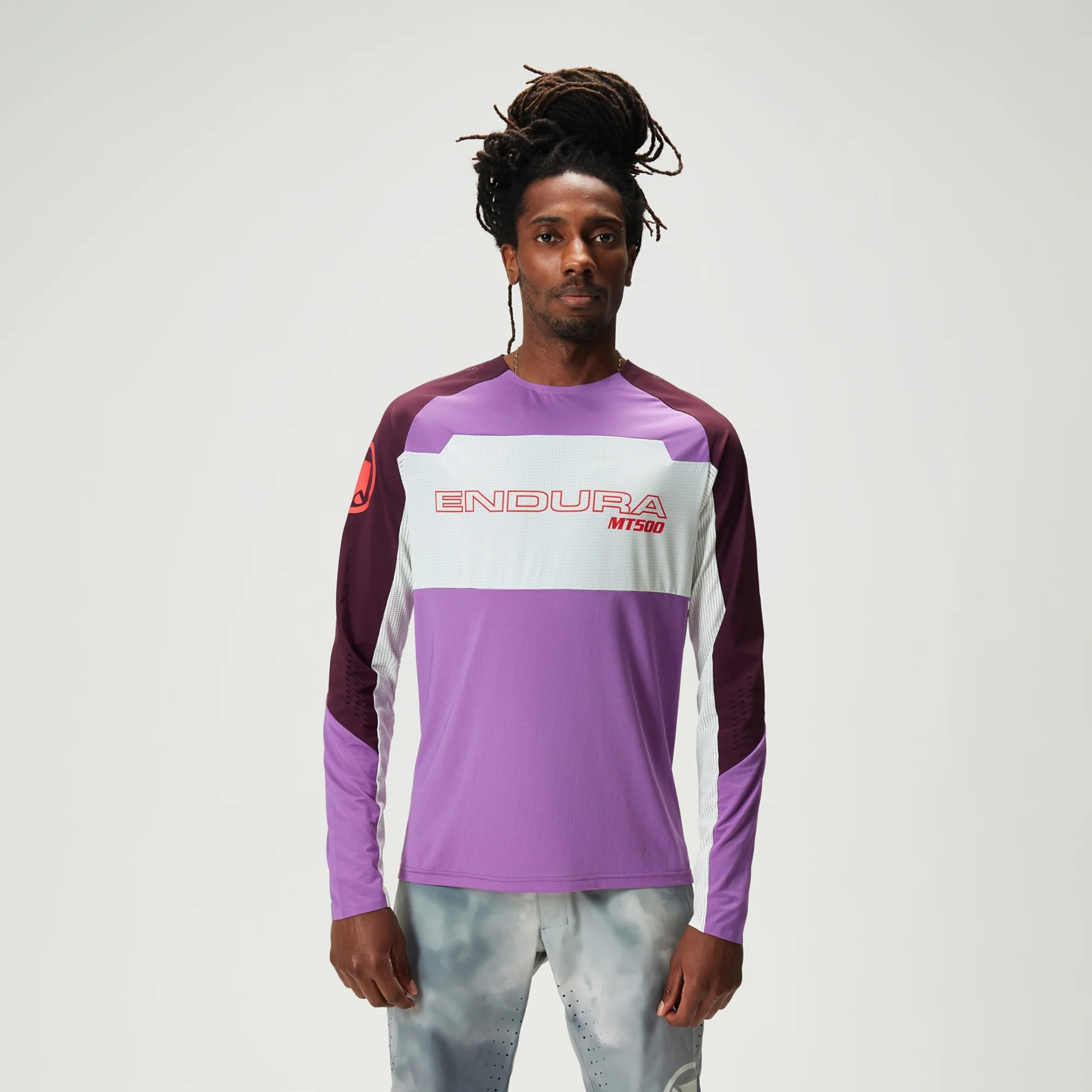 Maillot ENDURA MT500 BURNER LITE Manches Longues Violet - Image 3