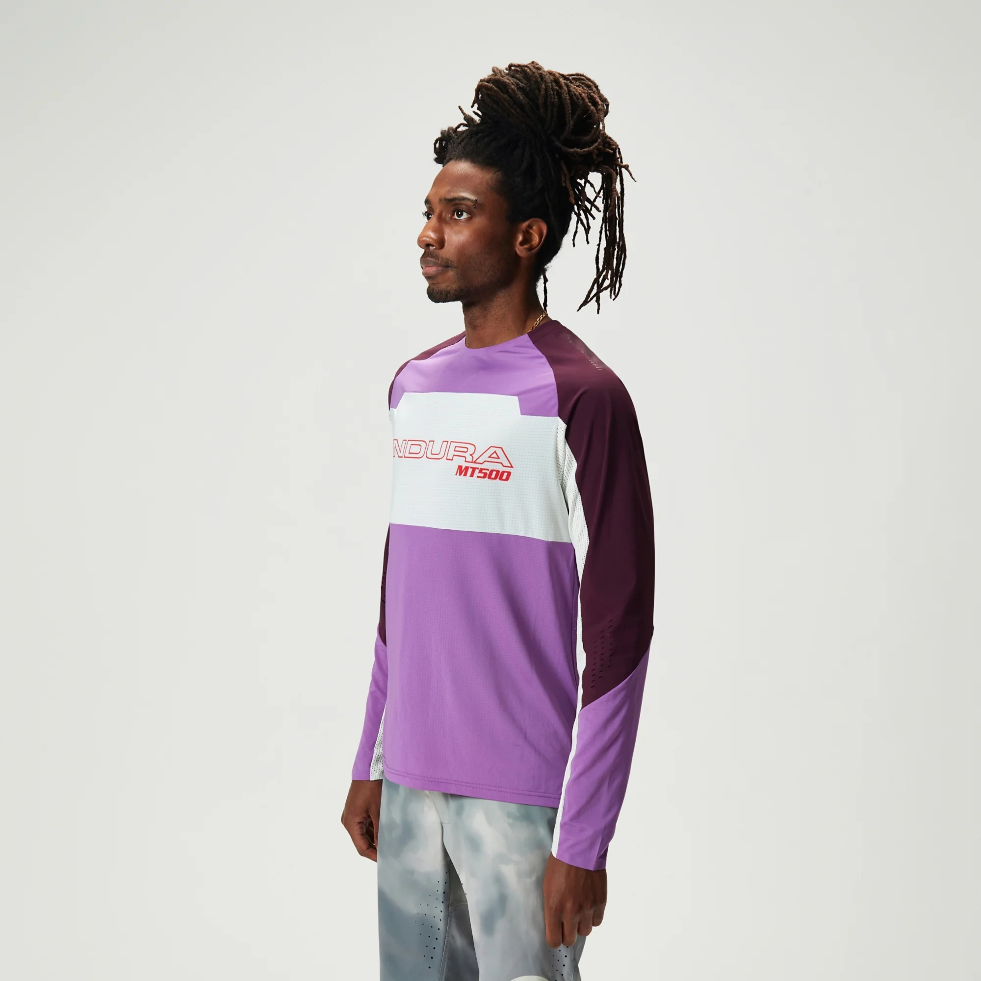 Maillot ENDURA MT500 BURNER LITE Manches Longues Violet - Image 4