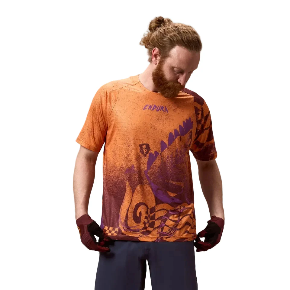 Maillot ENDURA SINGLETRACK PRINT Manches Courtes End Orange