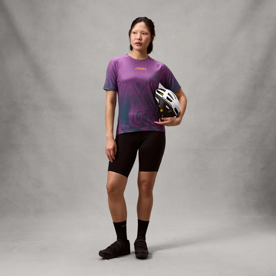 Maillot ENDURA SINGLETRACK PRINT Manches Courtes Femme End Purple - Image 3