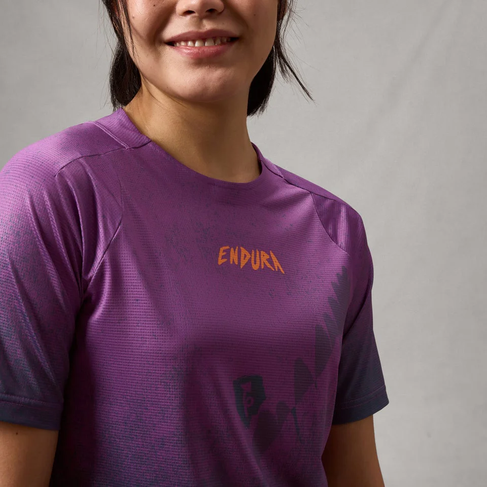 Maillot ENDURA SINGLETRACK PRINT Manches Courtes Femme End Purple - Image 5