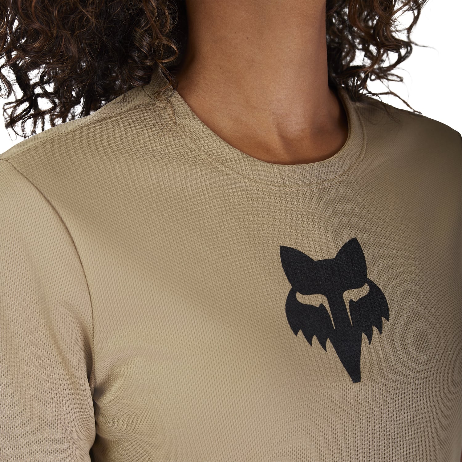 Maillot FOX RANGER HEAD Femme Manches Courtes Beige - Image 5
