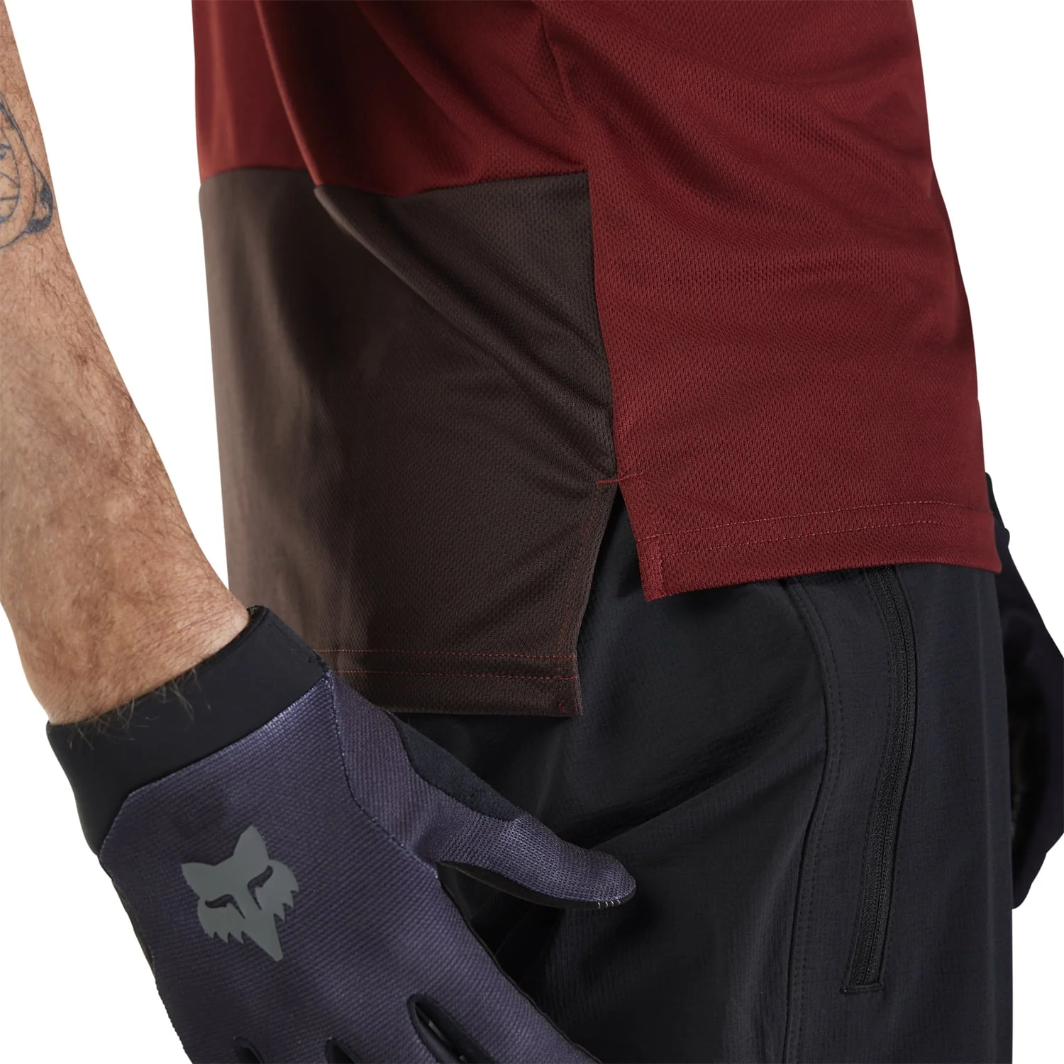 Maillot FOX RANGER WORDMARK Manches Courtes Bordeaux - Image 7