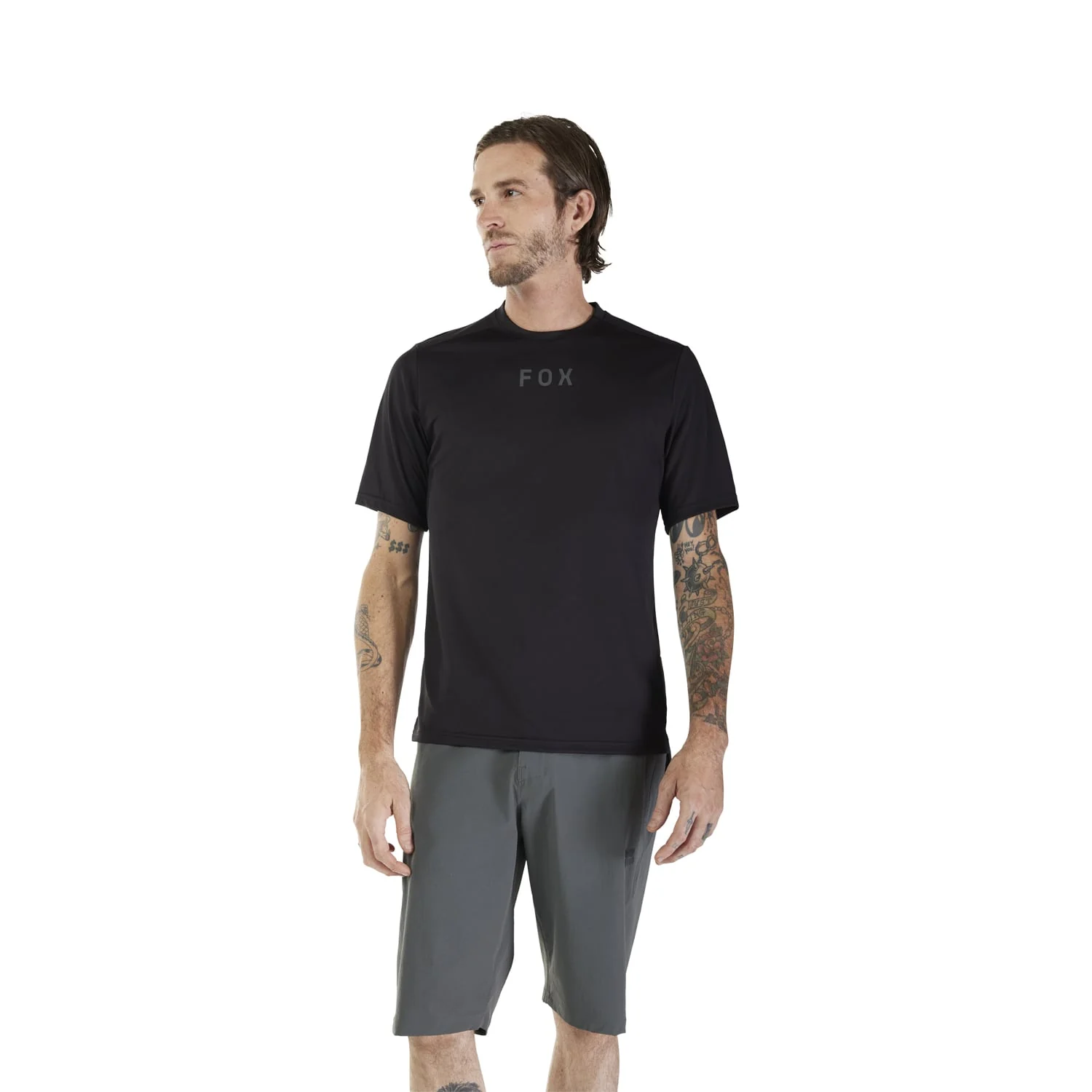 Maillot FOX RANGER WORDMARK Manches Courtes Noir - Image 4