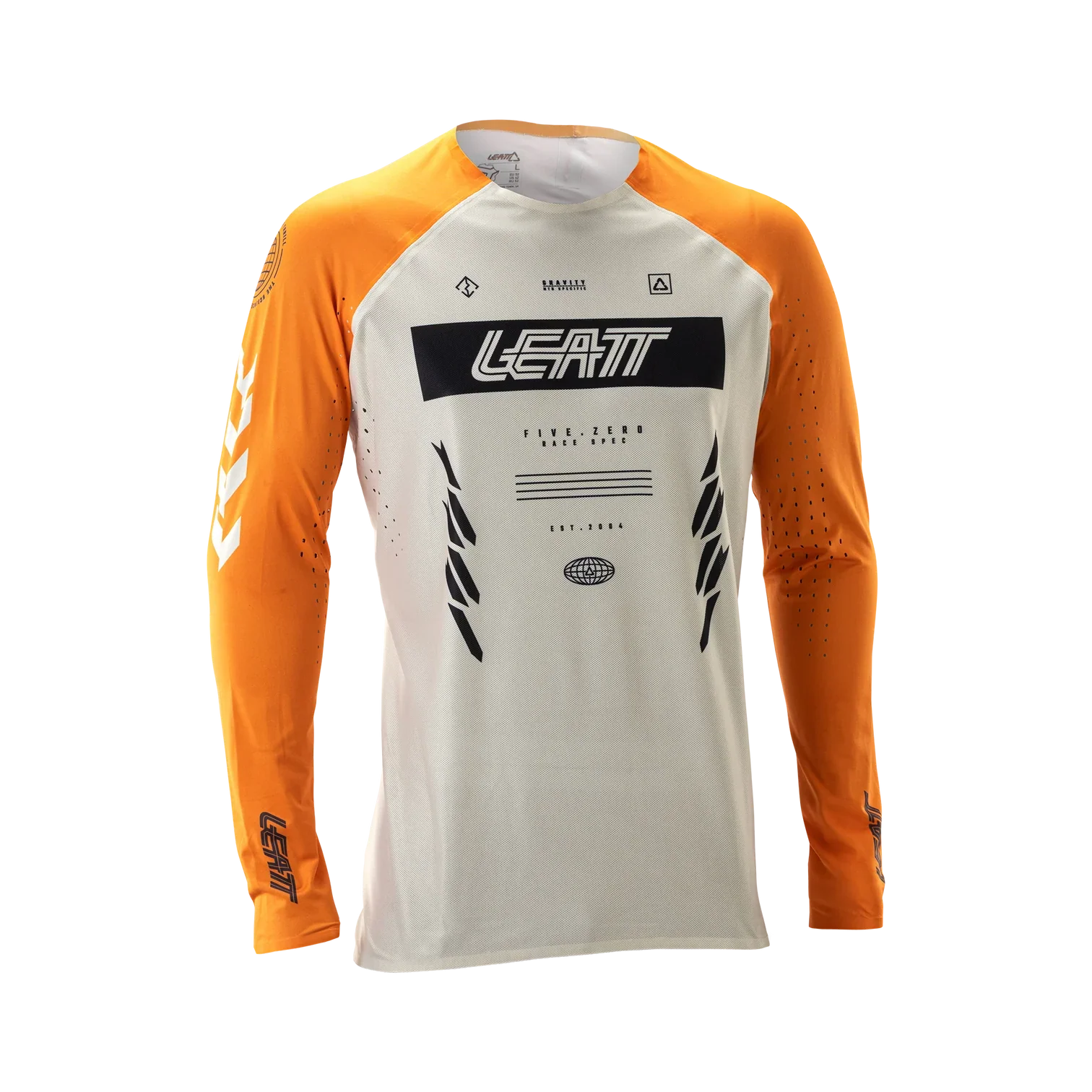 Maillot LEATT MTB GRAVITY 5.0 Manches Longues Blanc/Orange