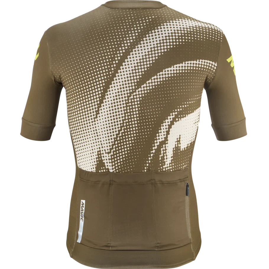 Maillot MAVIC AKSIUM GRAPHIC Manches Courtes Beige/Marron - Image 2