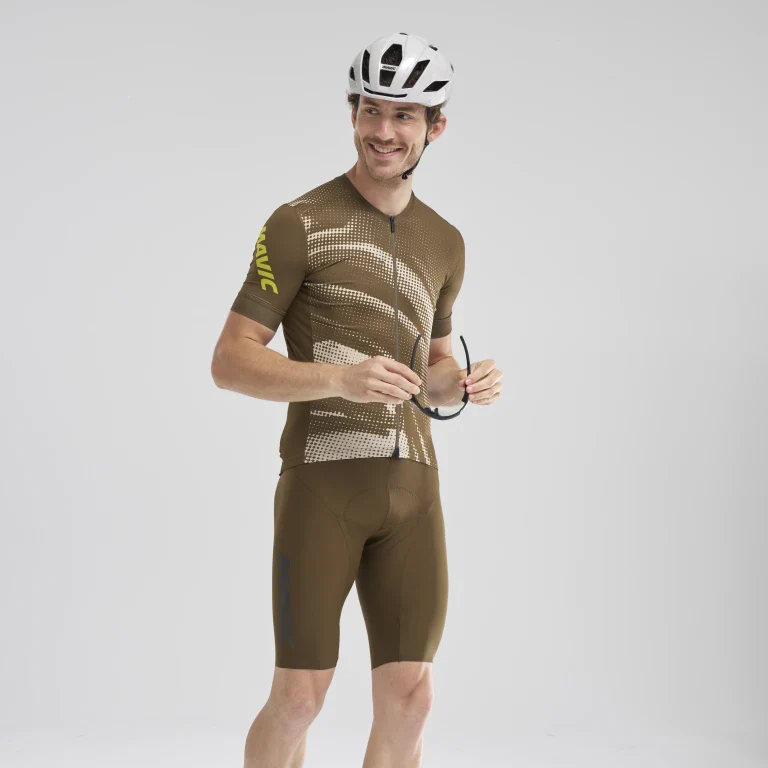 Maillot MAVIC AKSIUM GRAPHIC Manches Courtes Beige/Marron - Image 5
