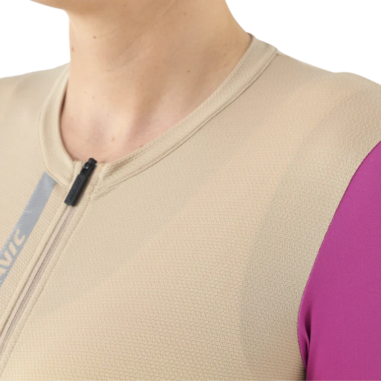 Maillot MAVIC ESSENTIAL Manches Courtes Femme Beige/Fuschia - Image 6