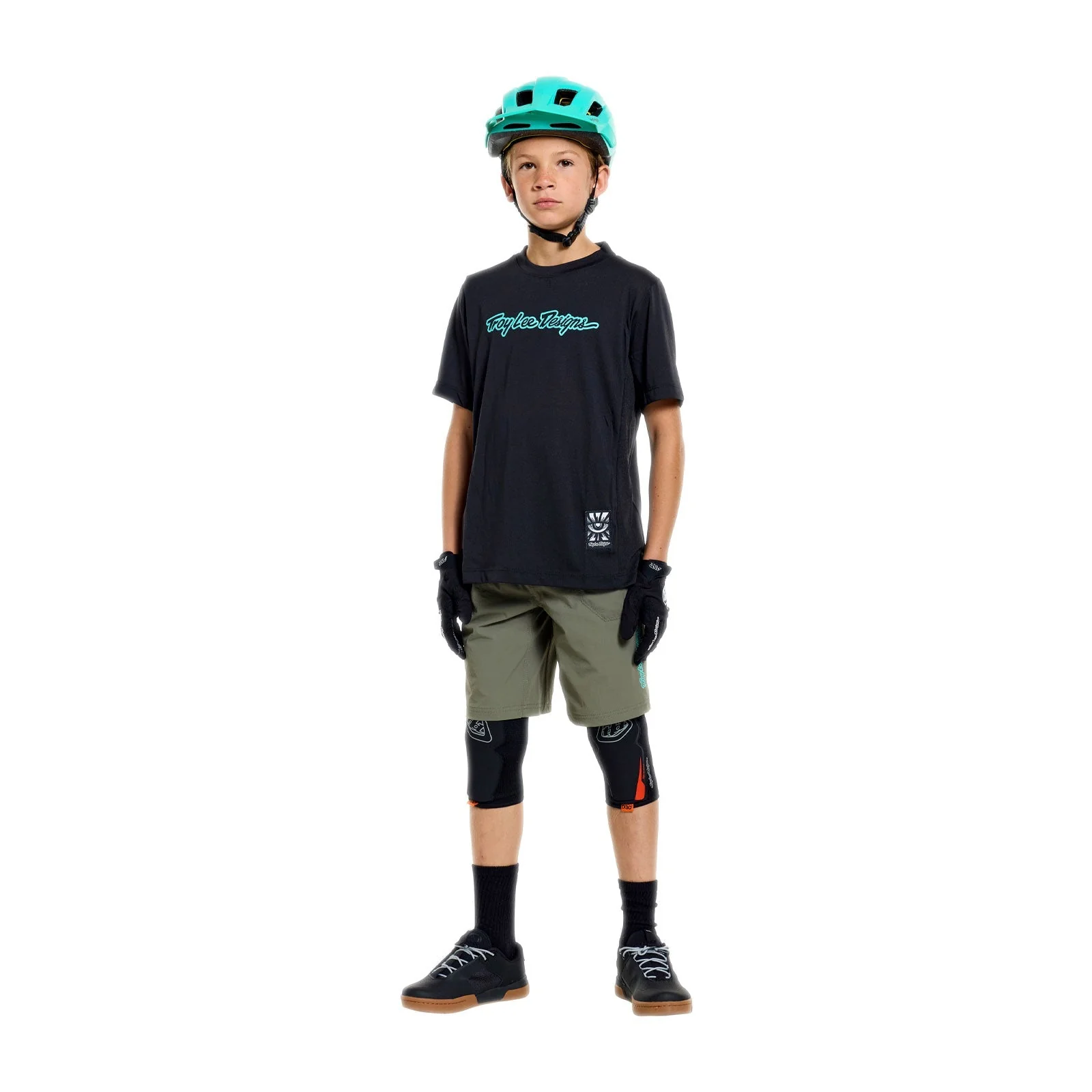 Maillot TROY LEE DESIGNS SKYLINE RIDE SIGNATURE Junior Manches Courtes Noir/Turquoise - Image 3