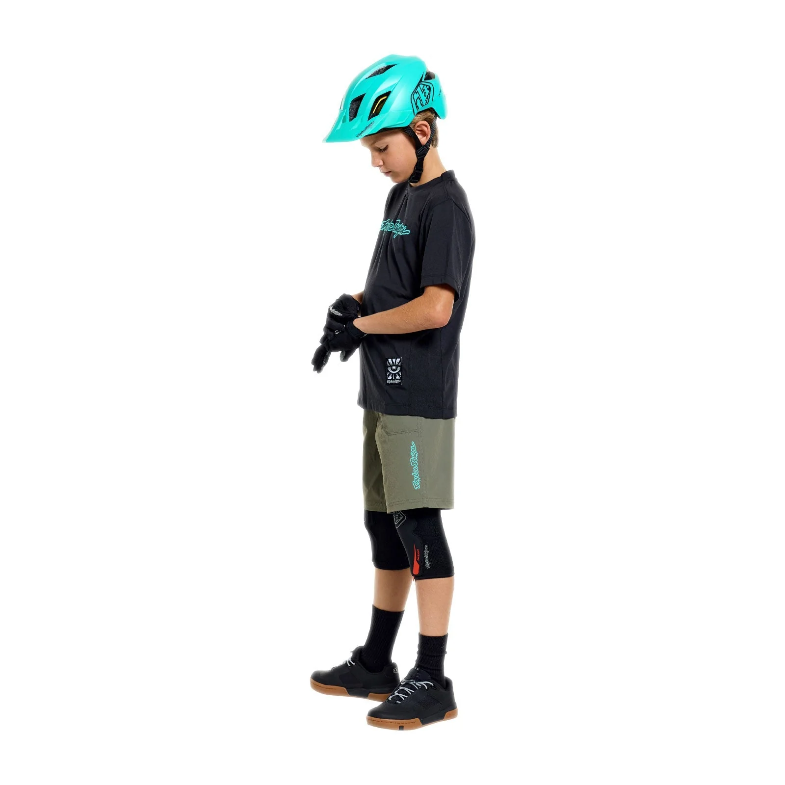 Maillot TROY LEE DESIGNS SKYLINE RIDE SIGNATURE Junior Manches Courtes Noir/Turquoise - Image 4